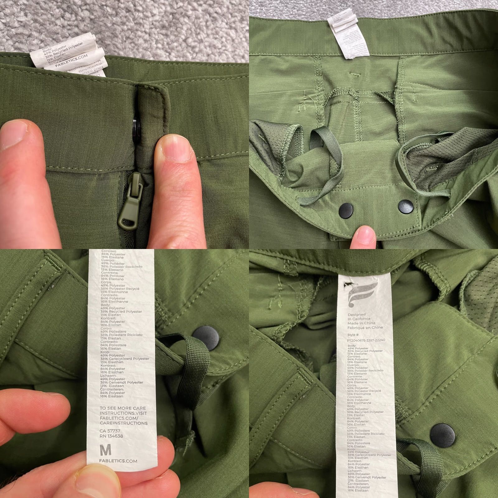 Fabletics Fabletics Mens Active Pants Regular Fit Green 33x29 Pockets Drawstring 33 Waist Tapered Inseam 29 Outdoor Athleisure Pants Mens Size US 31 - 8 Thumbnail