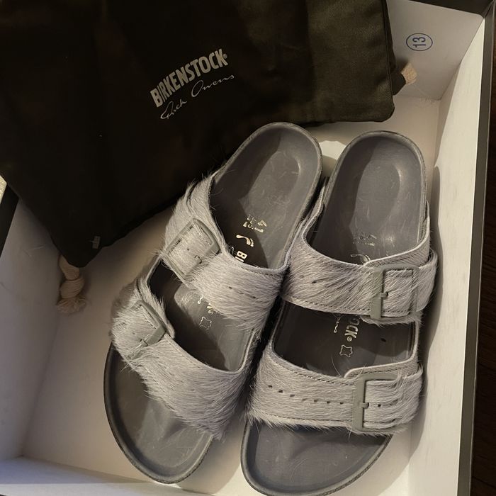 Rick Owens DS Rick Owens x Birkenstock Fur Arizona Sandal Slides | Grailed