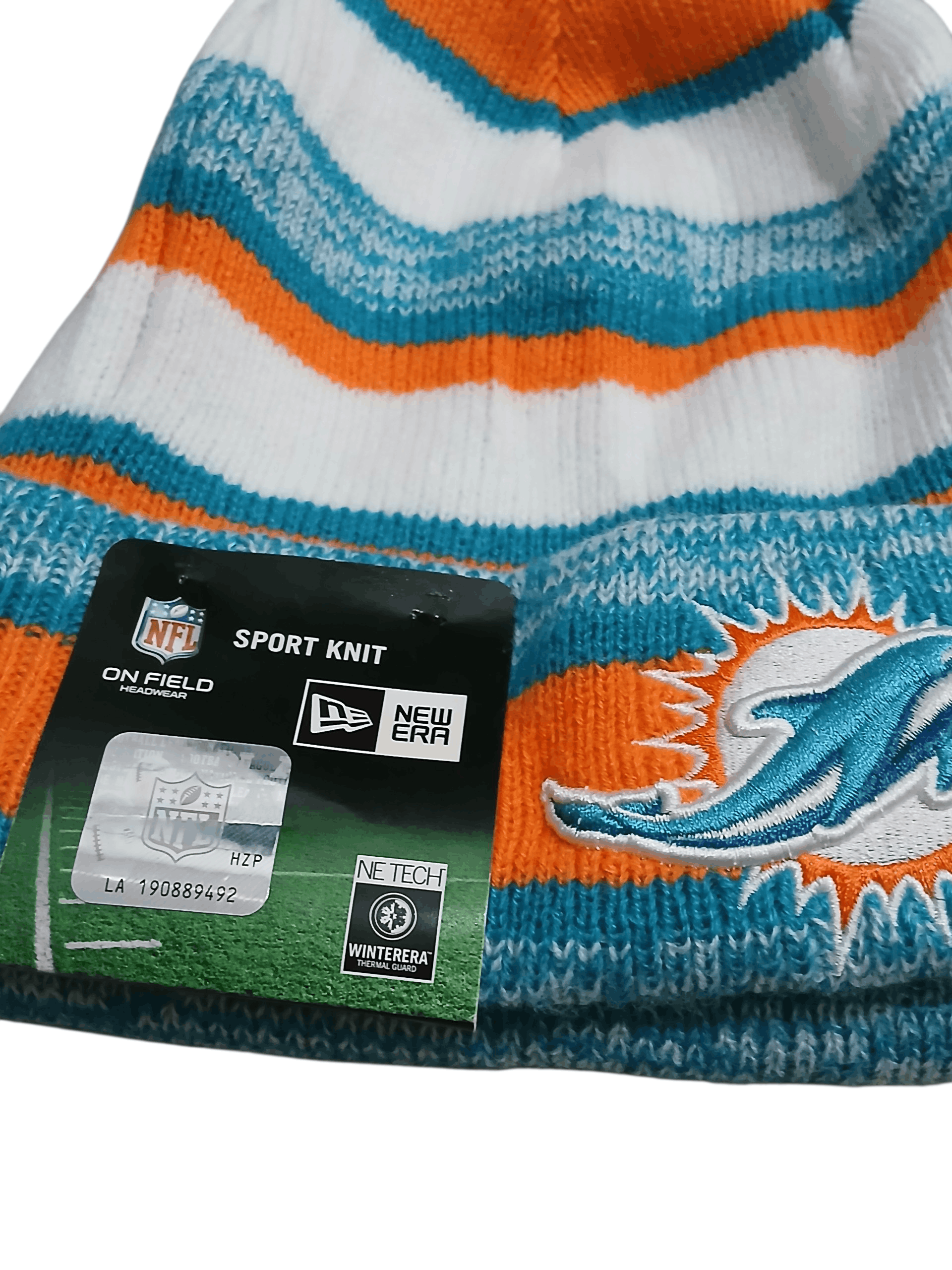 NFL MIAMI DOLPHINS NEW ERA KNIT POM HAT BEANIE RARE NFL Size ONE SIZE - 3 Thumbnail
