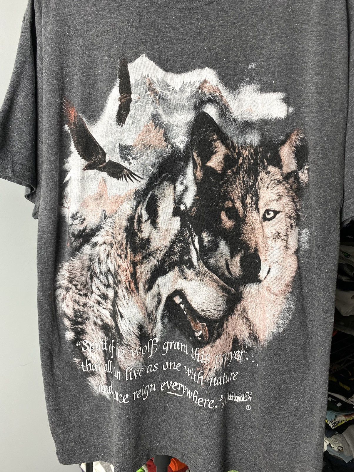 Vintage 90’s Vintage Wolf T Shirt Indians Spirit Supreme Style Size US M / EU 48-50 / 2 - 3 Thumbnail