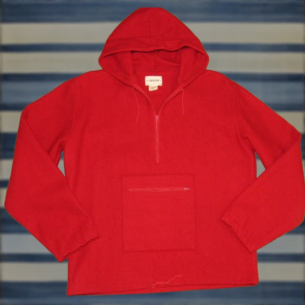 Arrow Vtg 60s ARROW Red Wool Hooded Anorak Jacket Made In USA Small Men's Jacket XS Wool Red Arrow 60s Made In USA Small Mens Size US S / EU 44-46 / 1 - 1 Thumbnail