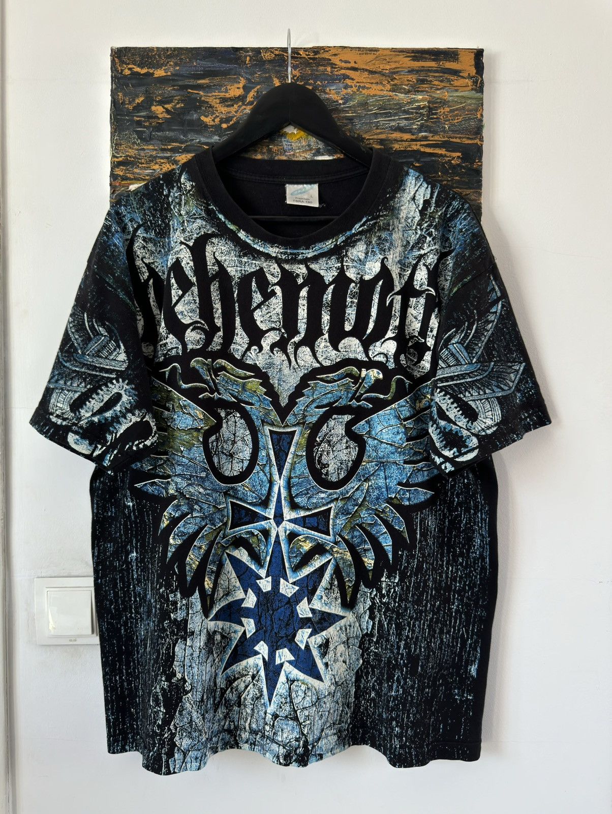 Band Tees × Vintage Vintage 2000s Behemoth Black Metal Allover Printed Tee Size US L / EU 52-54 / 3 - 1 Thumbnail