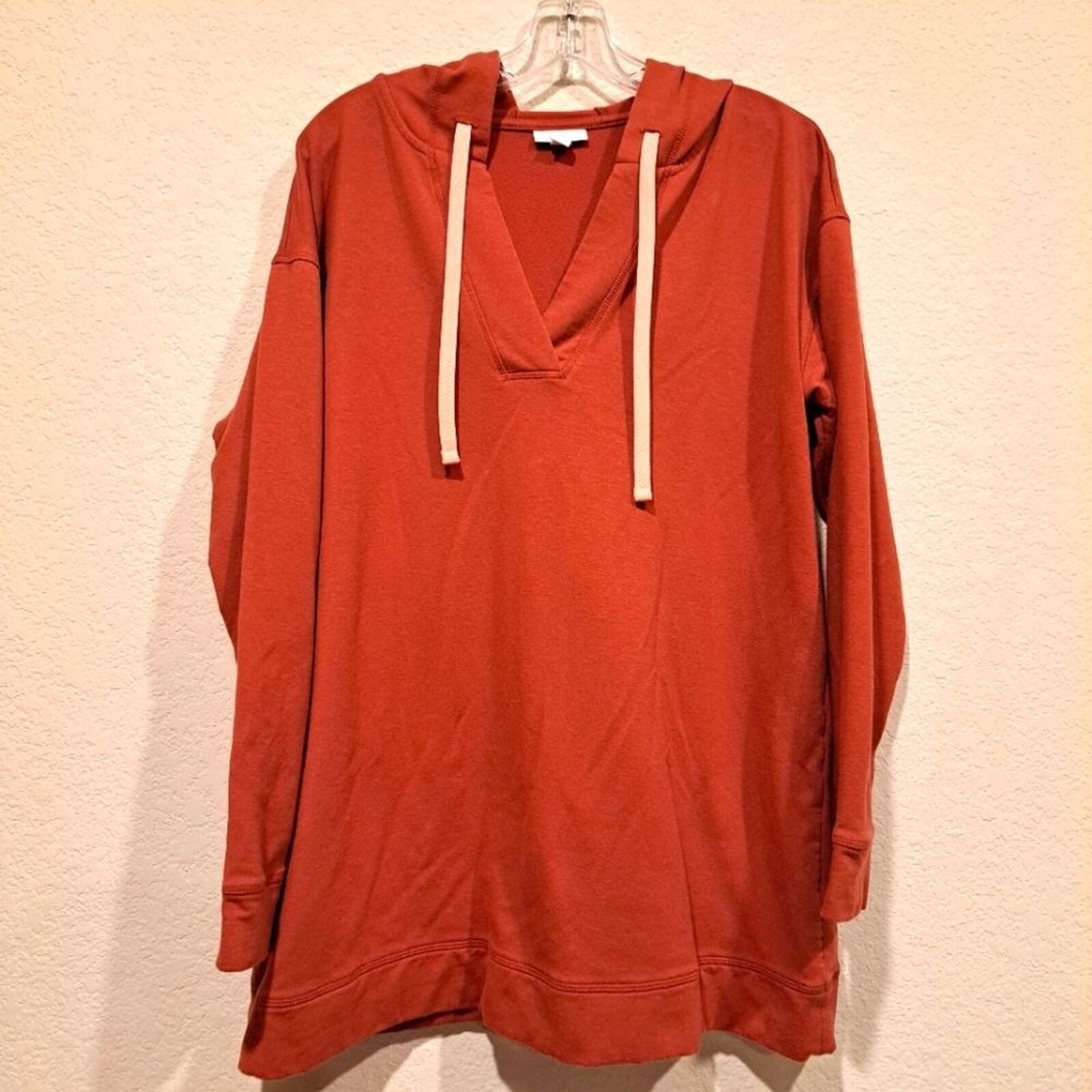 J. Jill J. Jill Fit red/orange athletic pullover v-neck hoodie sz L Size L / US 10 / IT 46 - 1 Thumbnail