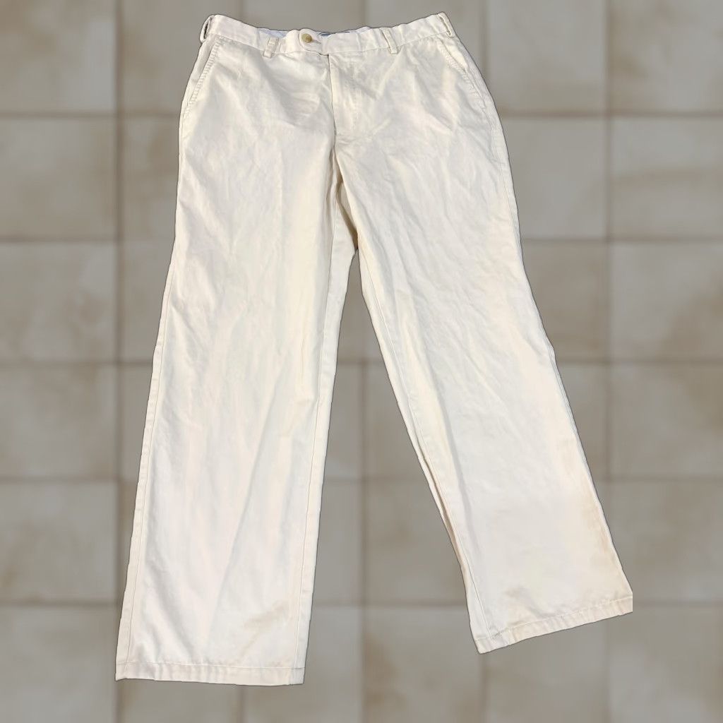 Peter Millar Peter Millar Pants Mens 33x30 White Classic Fit Chino Cotton Canvas Straight Leg Casual Size US 33 - 1 Thumbnail