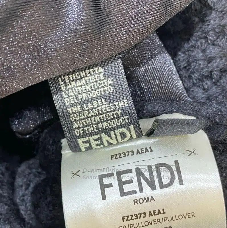 Fendi Fendi Black Cotton Knit Sweater for Men . Size US S / EU 44-46 / 1 - 8 Thumbnail