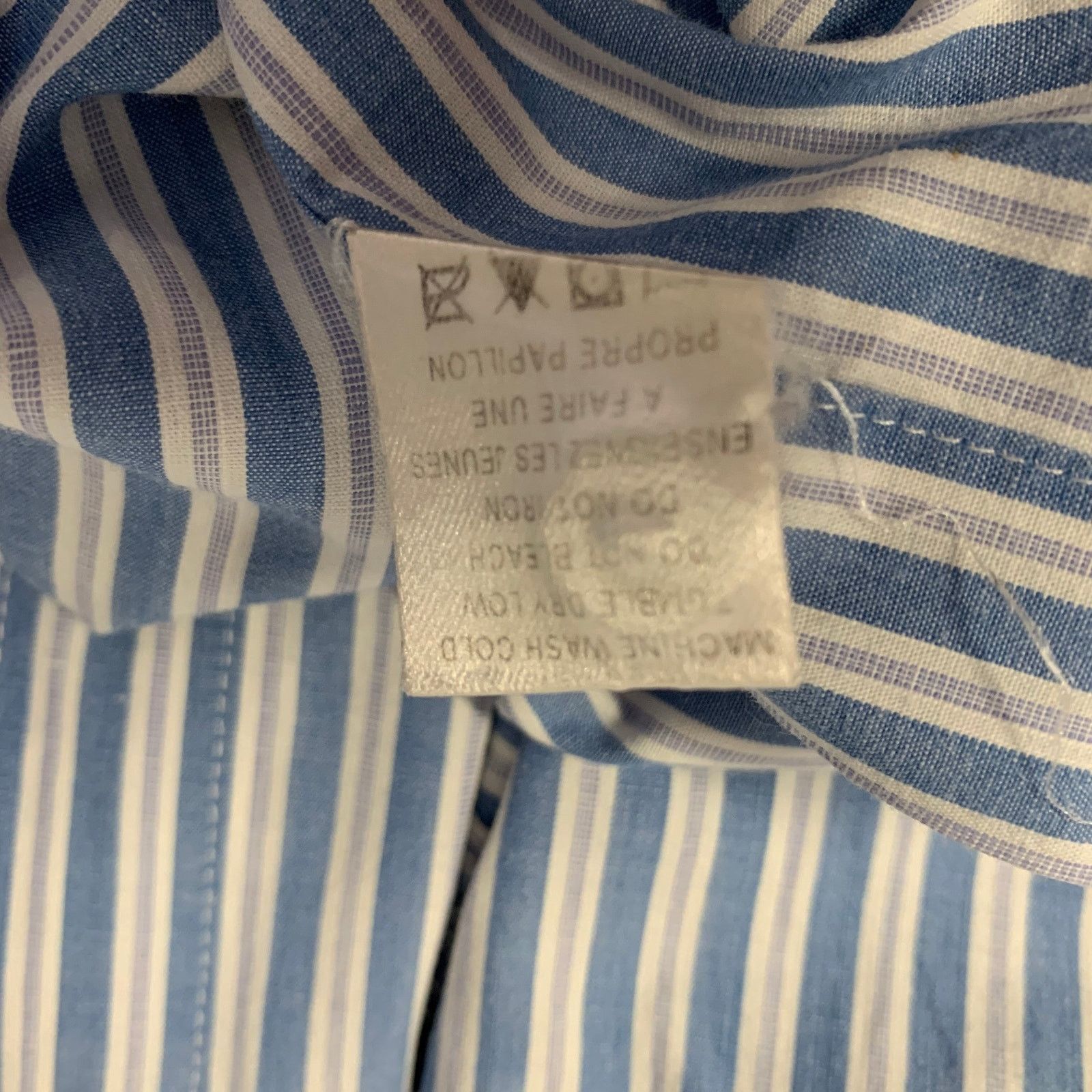 Other LODEN DAGER S Blue White Stripe Cotton Pointed Collar LS Size US S / EU 44-46 / 1 - 5 Thumbnail