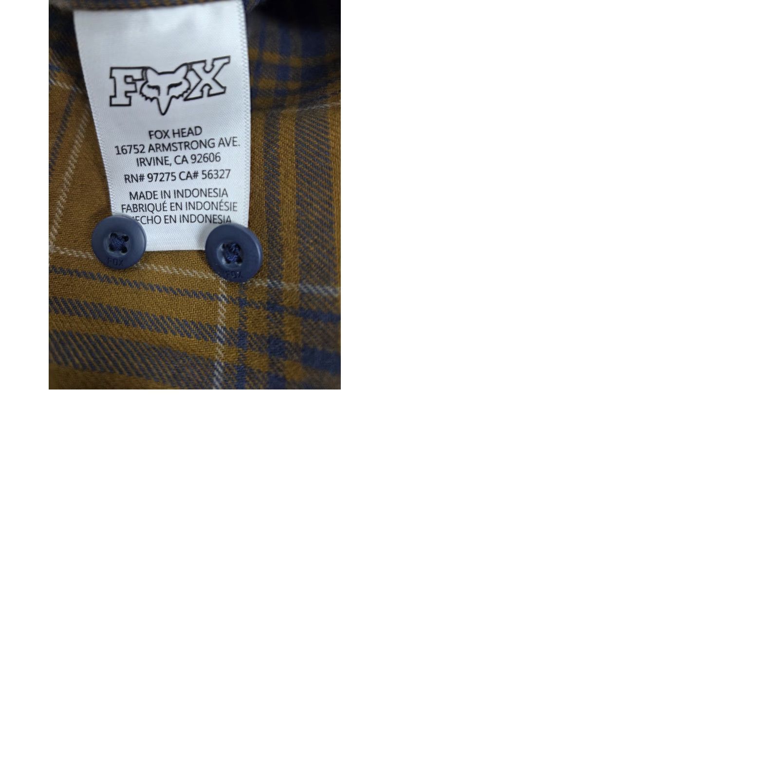 Fox Racing Fox Racing Mens Long Sleeve Button-Up Flannel Shirt Brown/Blue Plaid S Size US S / EU 44-46 / 1 - 9 Thumbnail