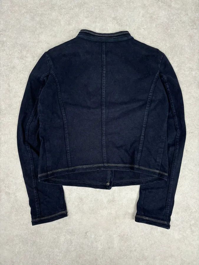 Marithe + Francois Girbaud 2000s Marithé + François Girbaud Navy Asymmetrical Denim Jacket Size XS / US 0-2 / IT 36-38 - 5 Thumbnail