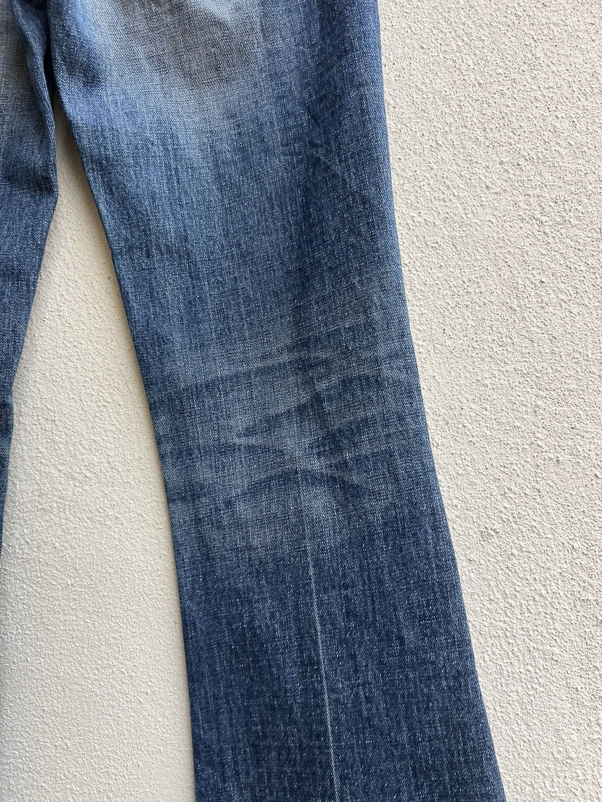 Fragment Design Vintage Vanquish Gold Fade Muddy Blue Denim Flare Jeans Size US 29 - 17 Thumbnail