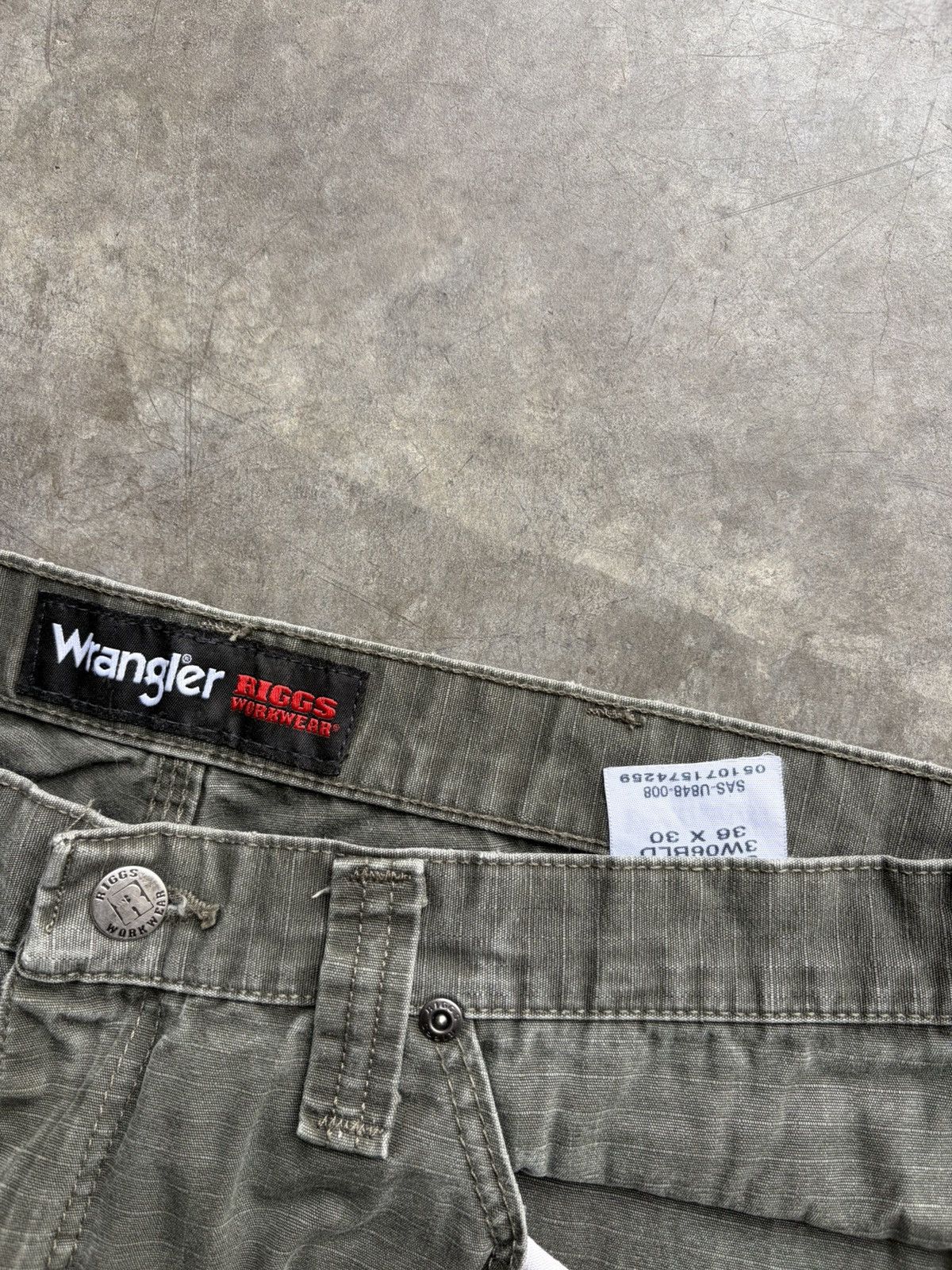 Wrangler Vintage Wrangler Riggs Cargo Carpenter Workwear Green Pants Size US 36 / EU 52 - 4 Thumbnail