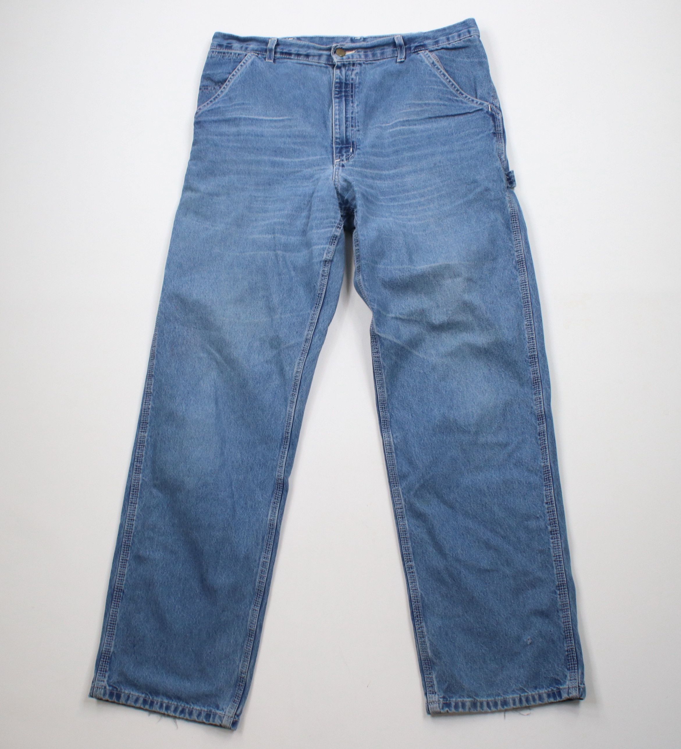 Carhartt × Vintage Vintage Y2K 2000 Carhartt Wide Leg Dungaree Denim Jeans Size US 36 / EU 52 - 1 Thumbnail
