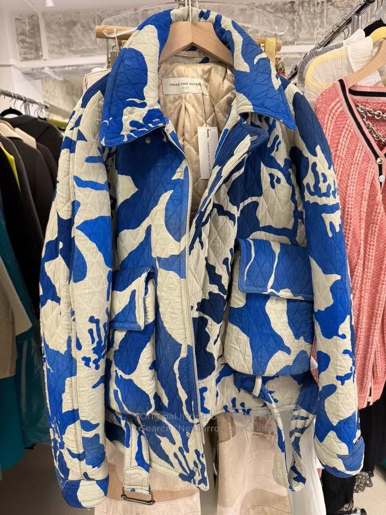 Dries Van Noten Dries Van Noten Blue and White Porcelain Print Cotton Padd Size US M / EU 48-50 / 2 - 1 Thumbnail