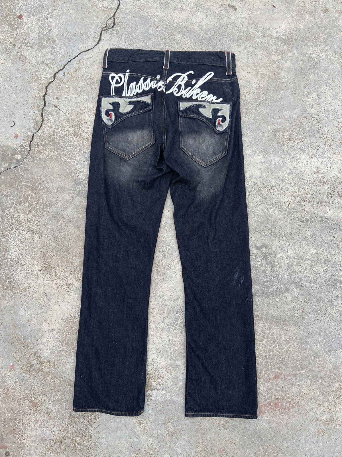Japanese Brand 🔥 Jack Serika jeans Flared skulls if six was nine Size US 32 / EU 48 - 2 Thumbnail