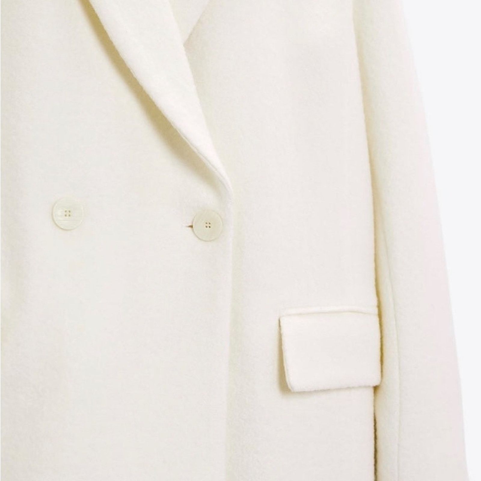 Zara ZARA WOOL BLEND SHORT COAT ECRU Size S / US 4 / IT 40 - 7 Thumbnail