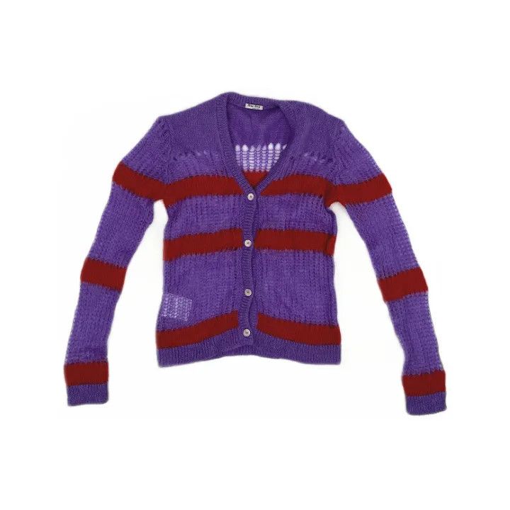 Miu Miu Miu Miu Color-Block Knit Cardigan 0079 Size M / US 6-8 / IT 42-44 - 1 Thumbnail