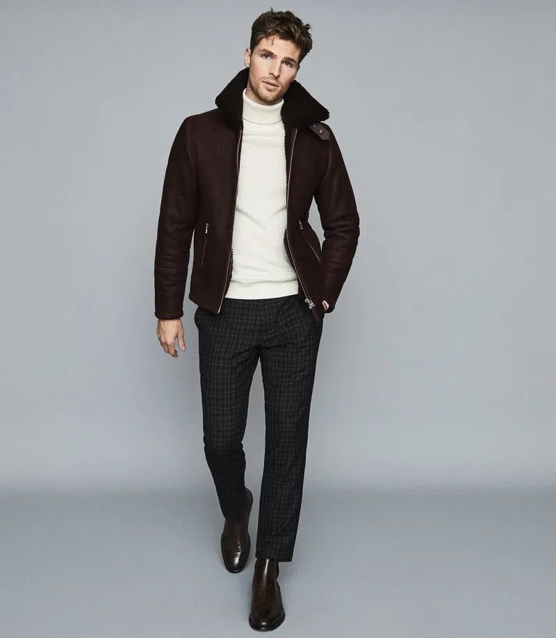 Reiss Reiss shearling coat in Bordeaux Size US M / EU 48-50 / 2 - 4 Thumbnail