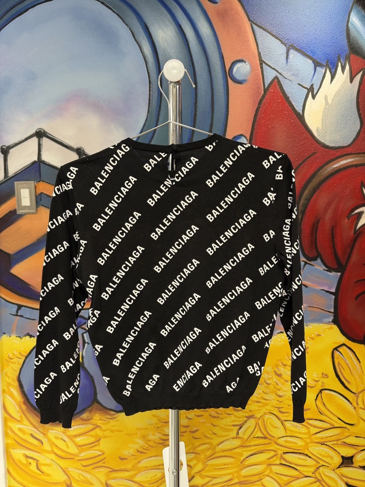Balenciaga Balenciaga All Over Logo Sweater Size M / US 6-8 / IT 42-44 - 2 Thumbnail
