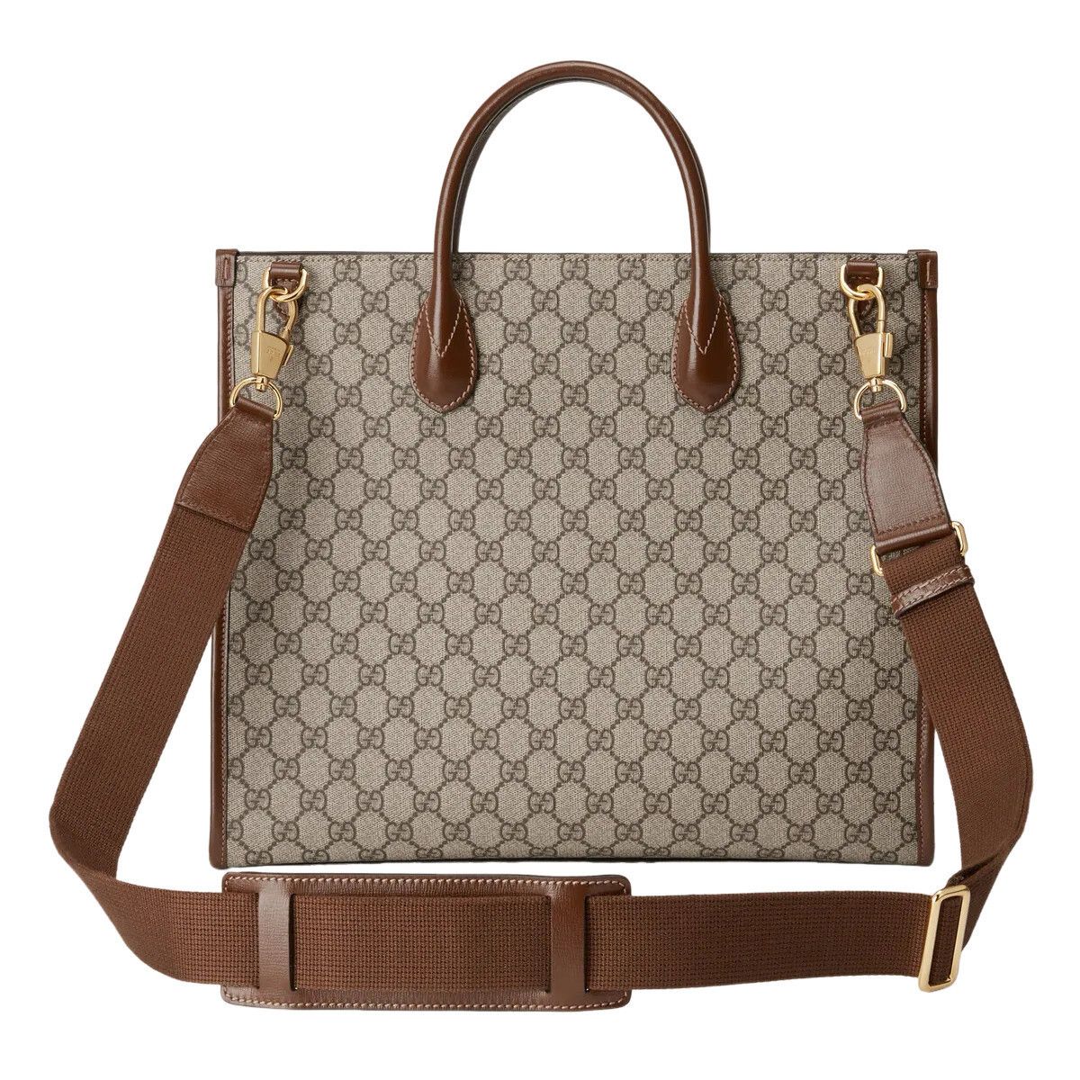 Gucci GUCCI Interlocking G Beige And Ebony GG Canvas Medium Tote B Size ONE SIZE - 3 Thumbnail