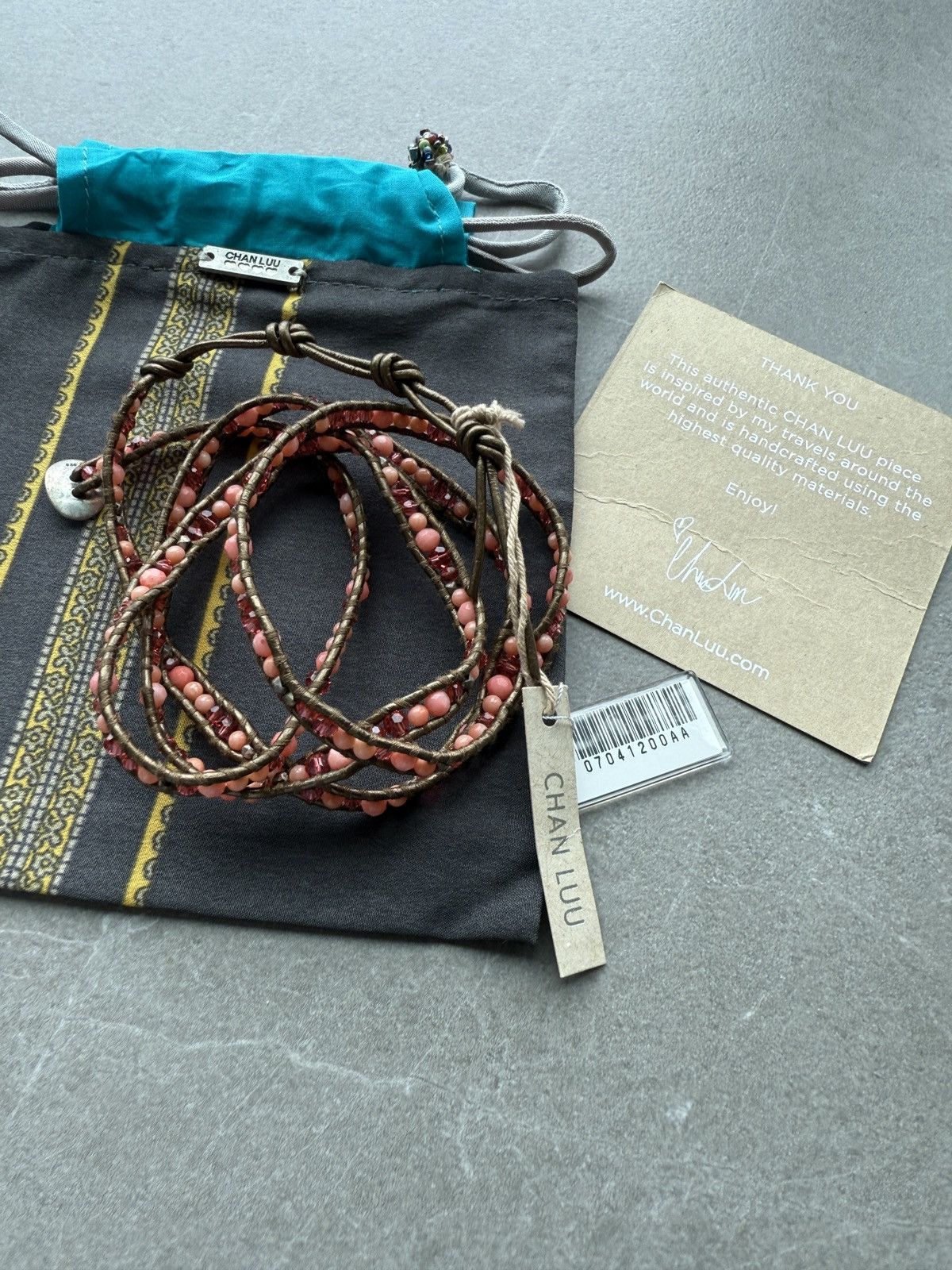 Japanese Brand CHAN LUU Hand Made Beads Leather Two Ways Necklace Bracelet Size ONE SIZE - 1 Thumbnail