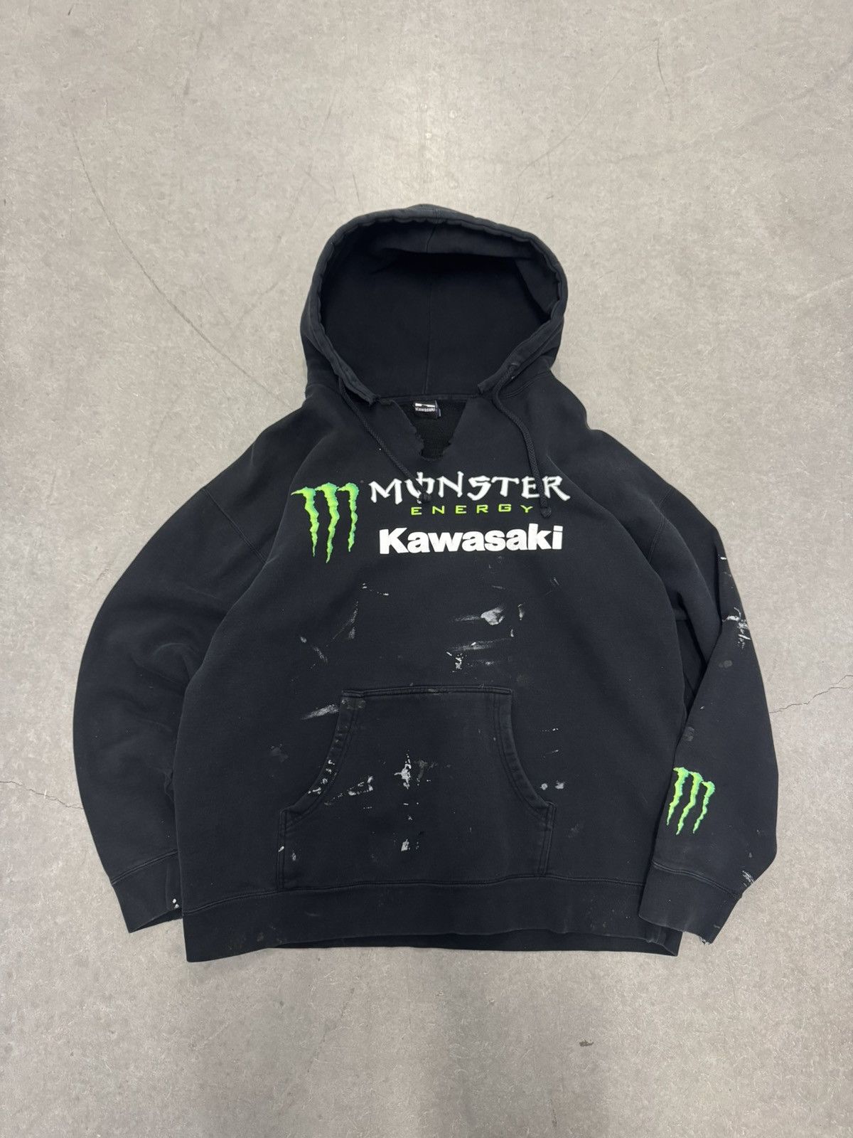Other Vintage Thrashed Hoodie Monster Kawasaki Size US XL / EU 56 / 4 - 1 Thumbnail