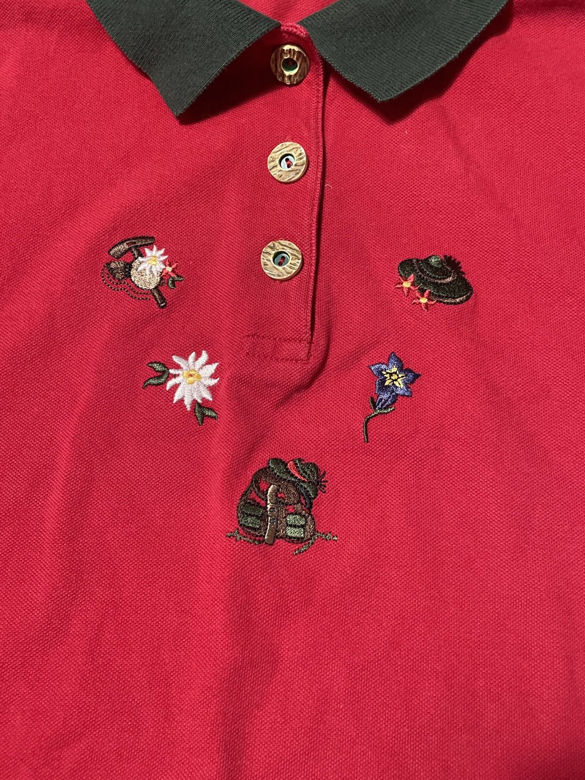 Vintage 🔥Offers🔥Vintage 90s Polo Tee Embroidered Flowers Boho Size US M / EU 48-50 / 2 - 3 Thumbnail