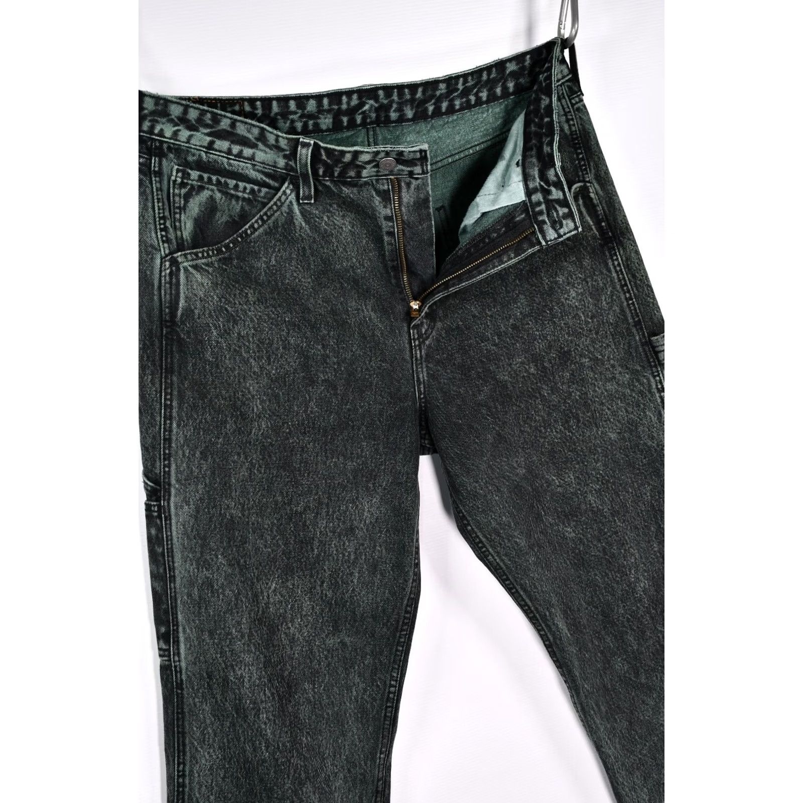 Levi's Levi's Carpenter Jeans Mens Green Denim Zip Front Regular Waist 34 L32 Inseam 31.10 inch Straight Style Vintage? No Size US 34 / EU 50 - 3 Thumbnail