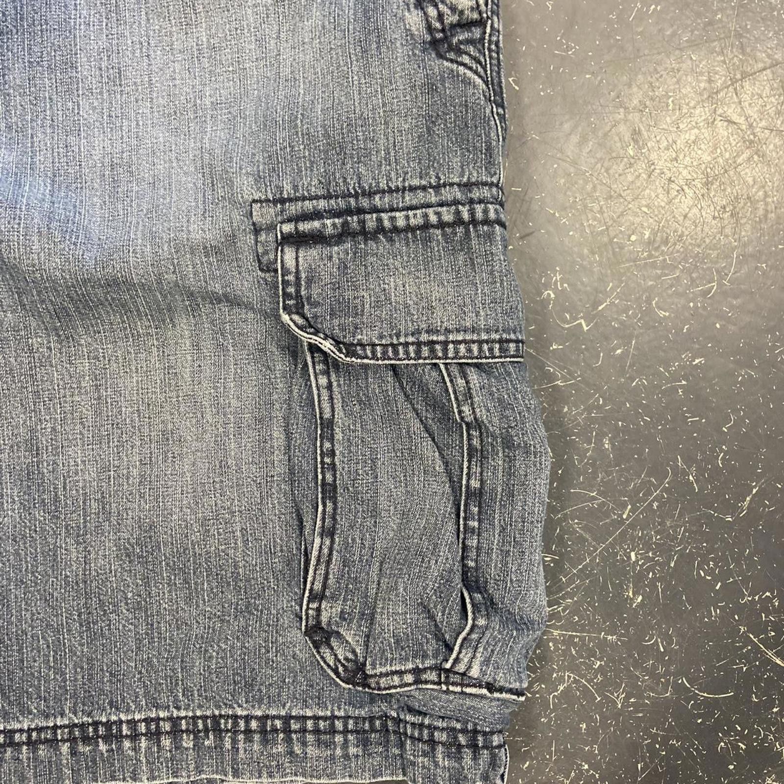 St. Johns Bay × Vintage Vintage 90s Baggy Dark Wash St Johns Bay Cargo Jorts Size US 40 / EU 56 - 3 Thumbnail