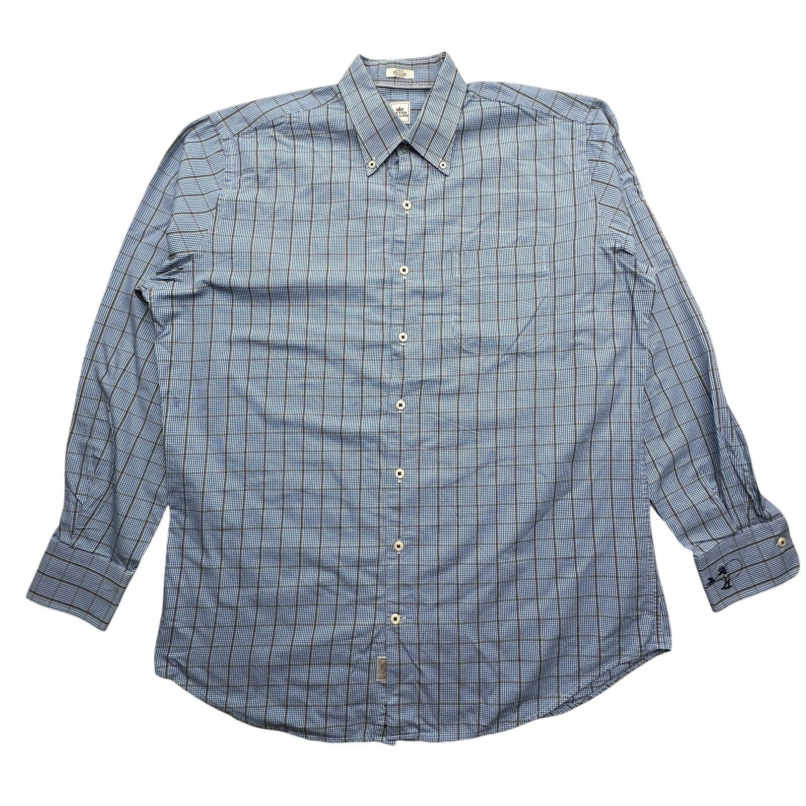 Peter Millar Peter Millar Blue Black Plaid Check Long Sleeve Shirt Mens L Size US L / EU 52-54 / 3 - 1 Thumbnail
