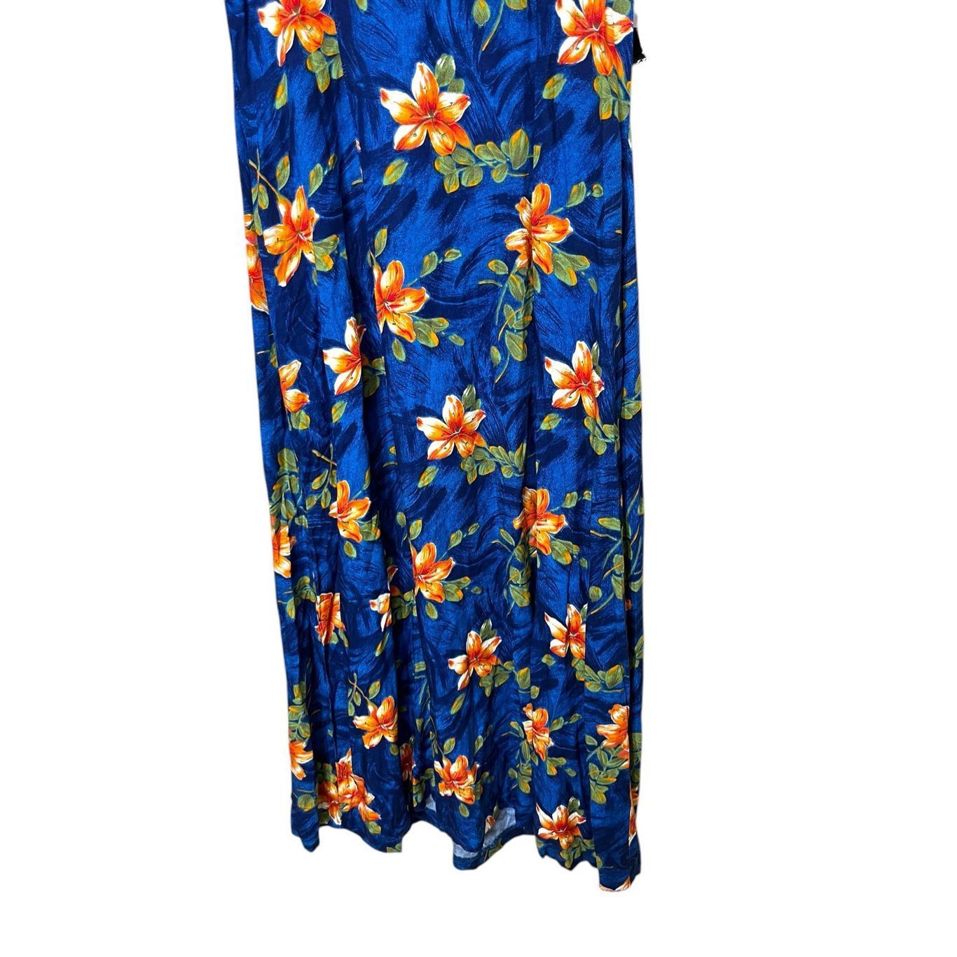 Other Vintage Jamie Brooke 90s Blue Flower Print Maxi Dress Size 13 Size M / US 6-8 / IT 42-44 - 3 Thumbnail