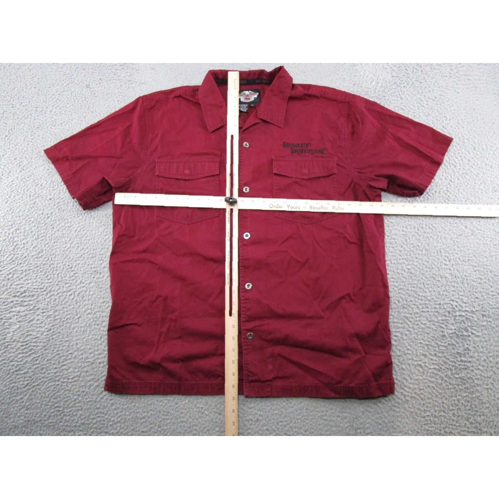 Harley Davidson Harley-Davidson Eagle Button Up Short Sleeve Embroidered Biker Mechanic Shirt XL Red Men Button-Down Collar Casual Vintage: No Size US XL / EU 56 / 4 - 6 Thumbnail