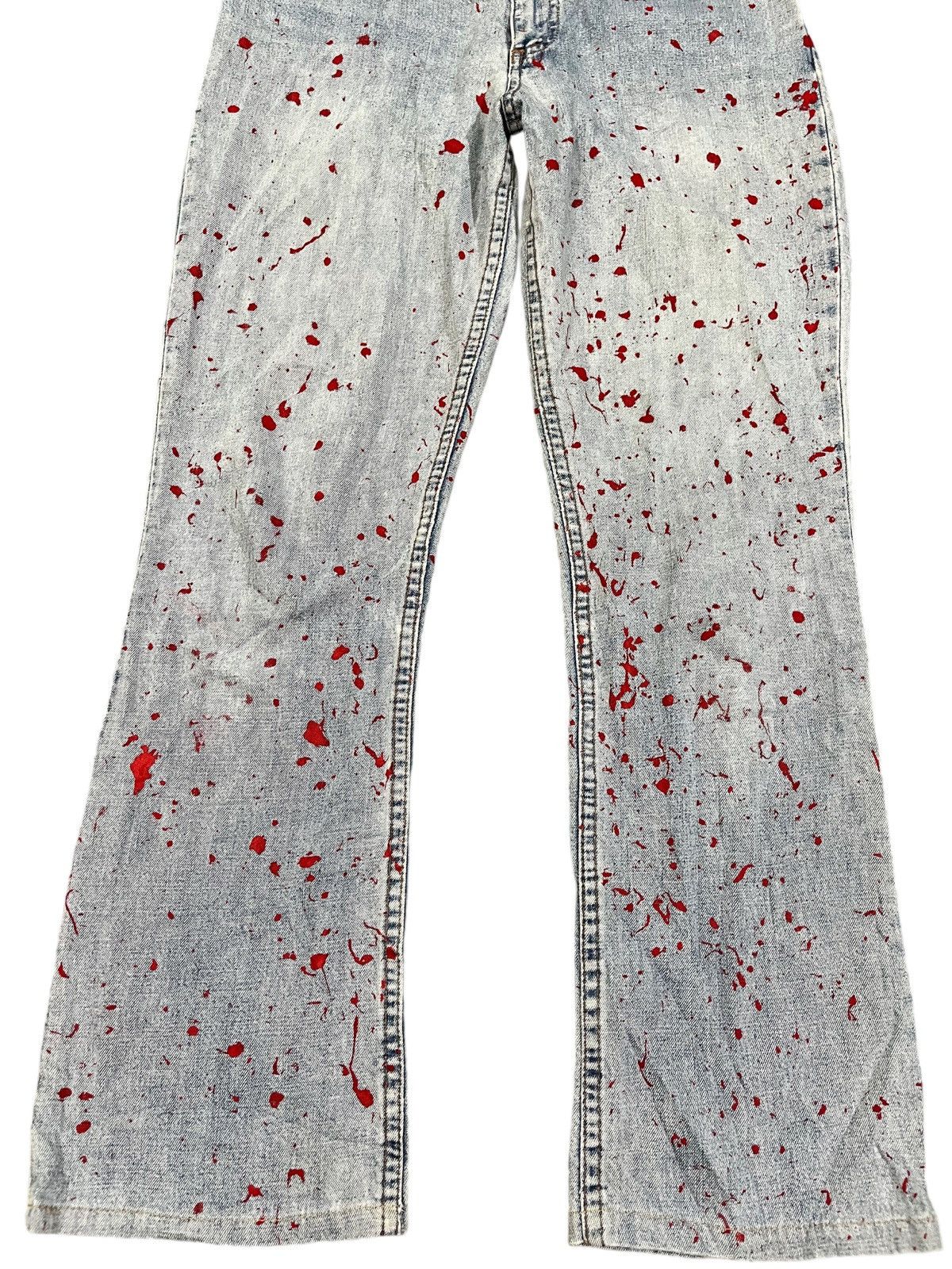 Mango Vintage Mng Flare Paint Splatter Denim Size US 29 - 3 Thumbnail