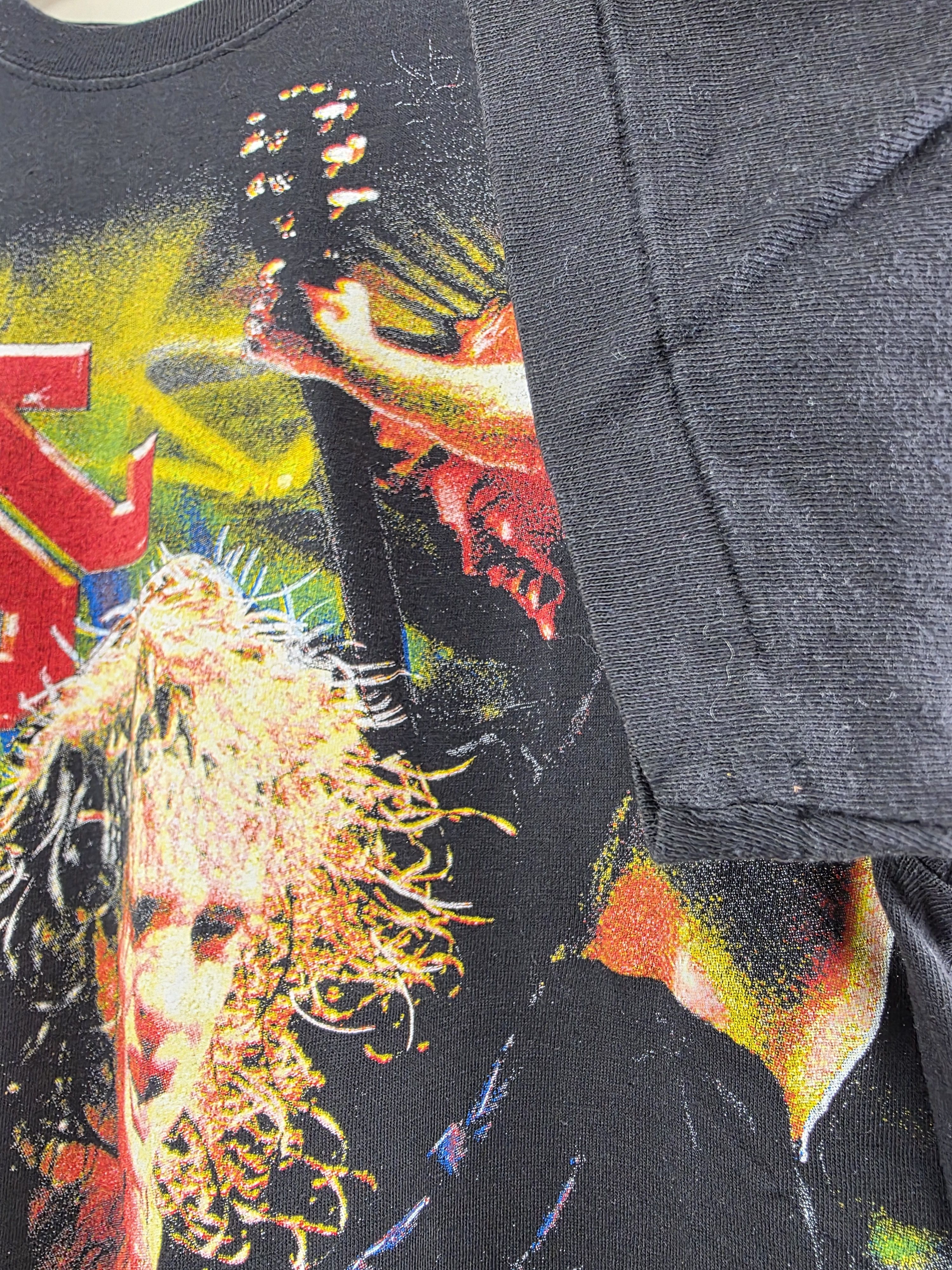 AC/DC × Band Tees × Vintage 90s ACDC Angus Burning Dollars Bootleg XL 22" 28.5" Size US XL / EU 56 / 4 - 3 Thumbnail