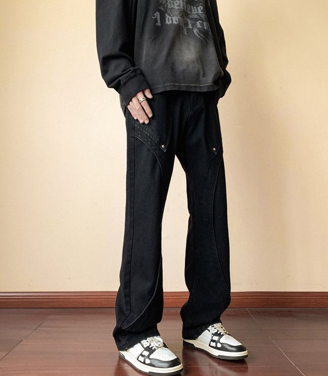 Japanese Brand Men's high street straight loose flared casual jeans Size US 32 / EU 48 - 2 Thumbnail