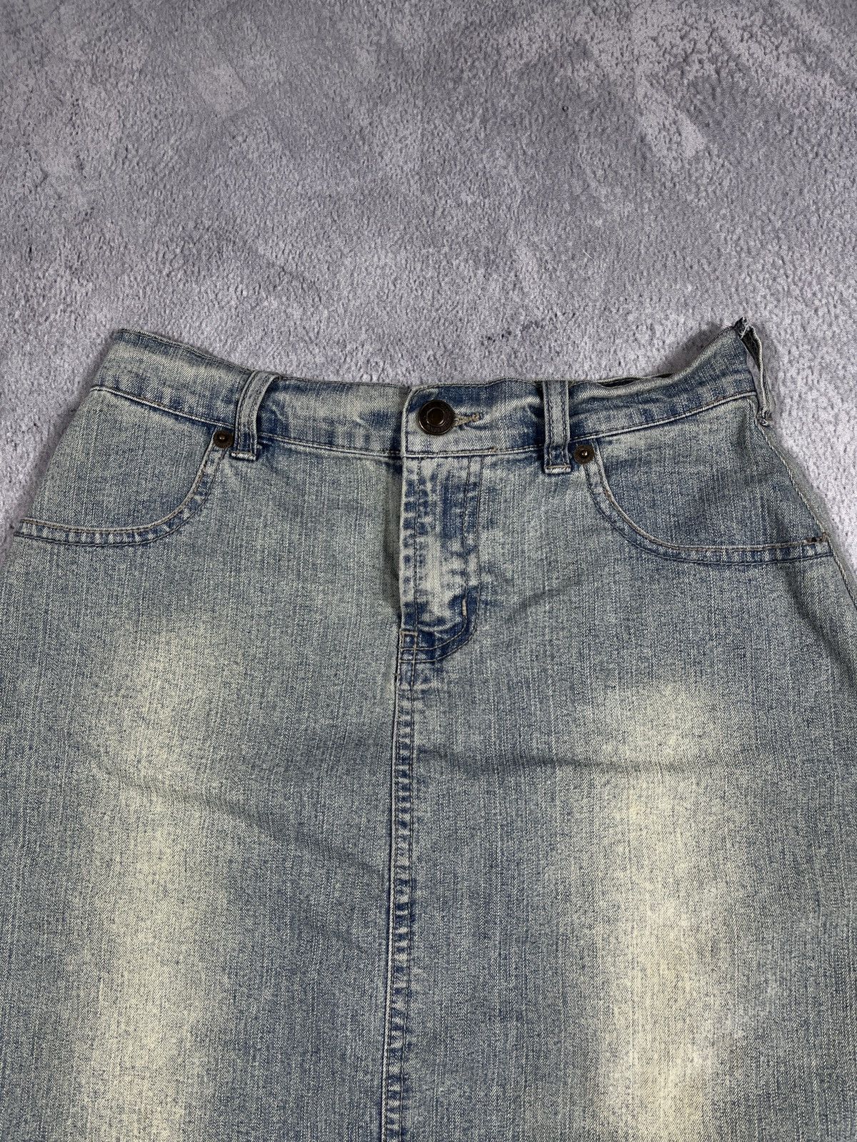 Vintage Vintage 90s Faded denim flared mini skirt streetwear 00s Size 25" / US 0 / IT 36 - 5 Thumbnail