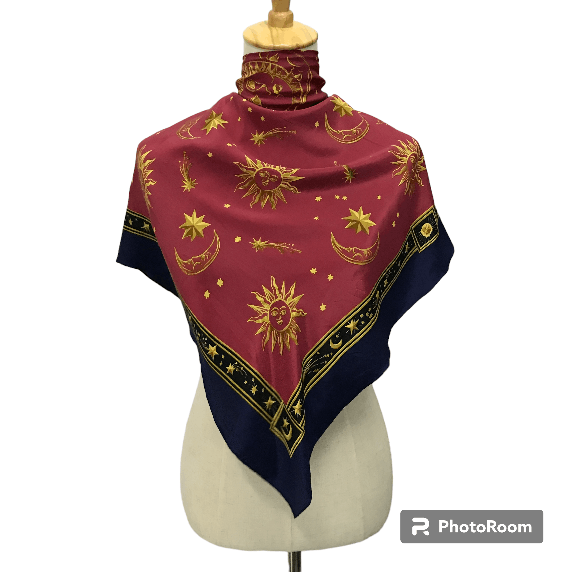 Sun and Moon Astrology Silk Scarf M118