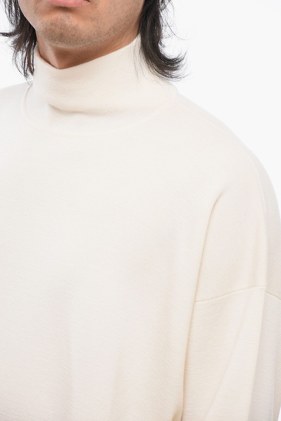 Fear of God og1mm0825 Turtleneck Virgin Wool Pullover In White Size US L / EU 52-54 / 3 - 3 Thumbnail