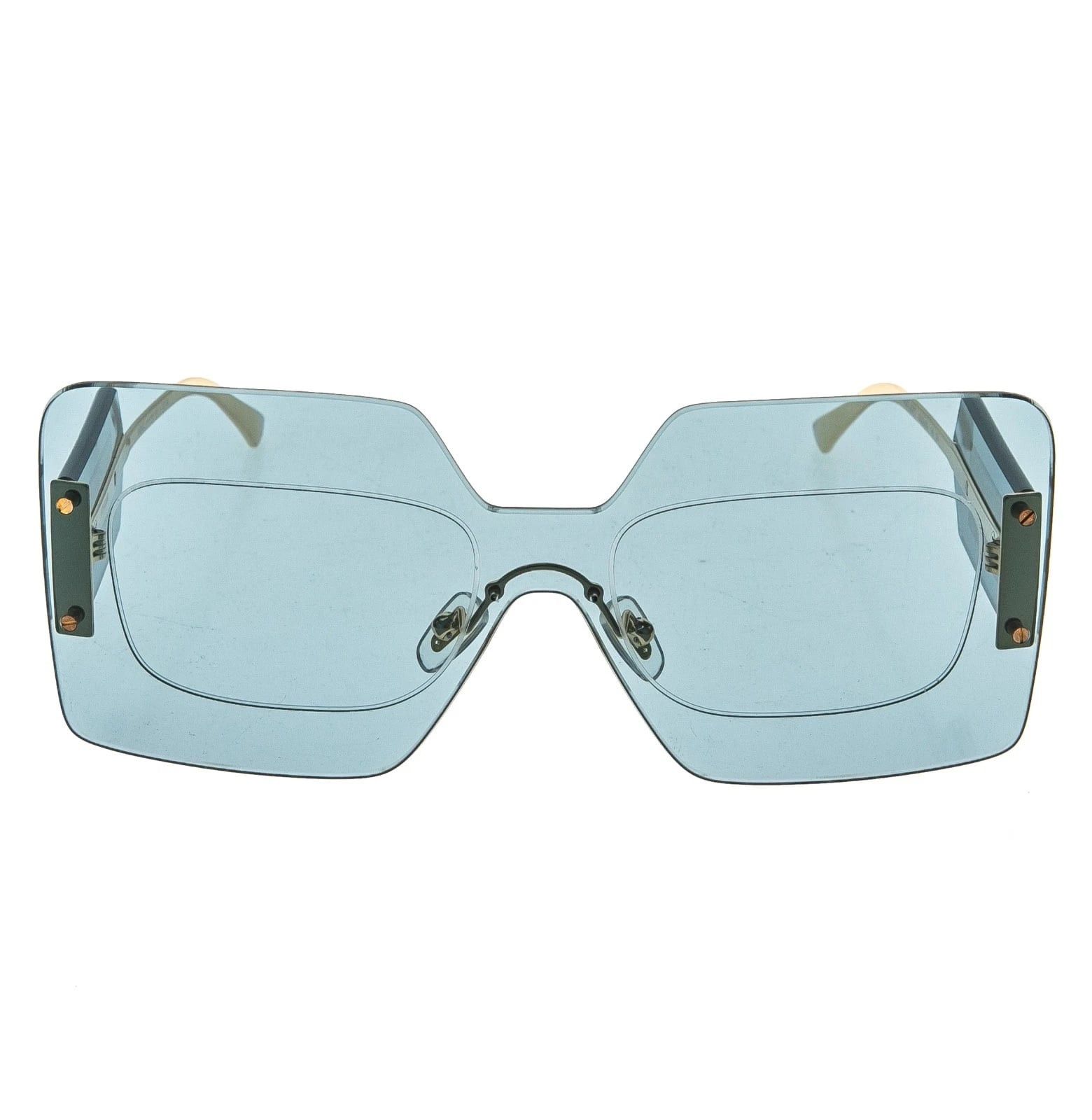 Versace VERSACE VE2277 DAMIER PLAQUE 2277 Blue Unisex Mask Sunglass Size ONE SIZE - 5 Thumbnail