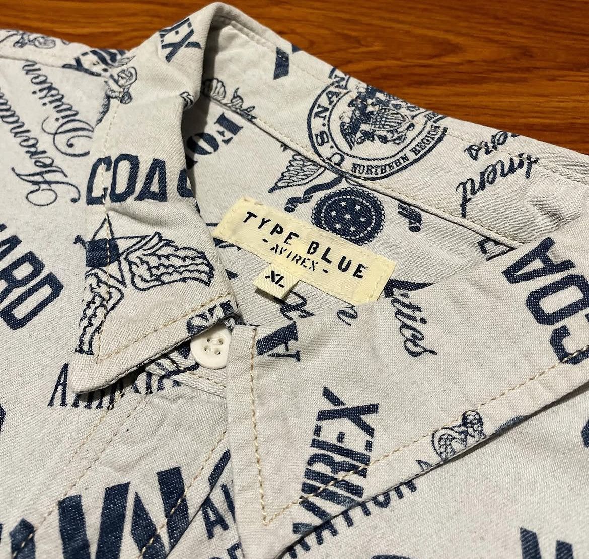 Avirex 2000s Avirex Type Blue Printed Various Military Work Shirt Size US L / EU 52-54 / 3 - 2 Thumbnail