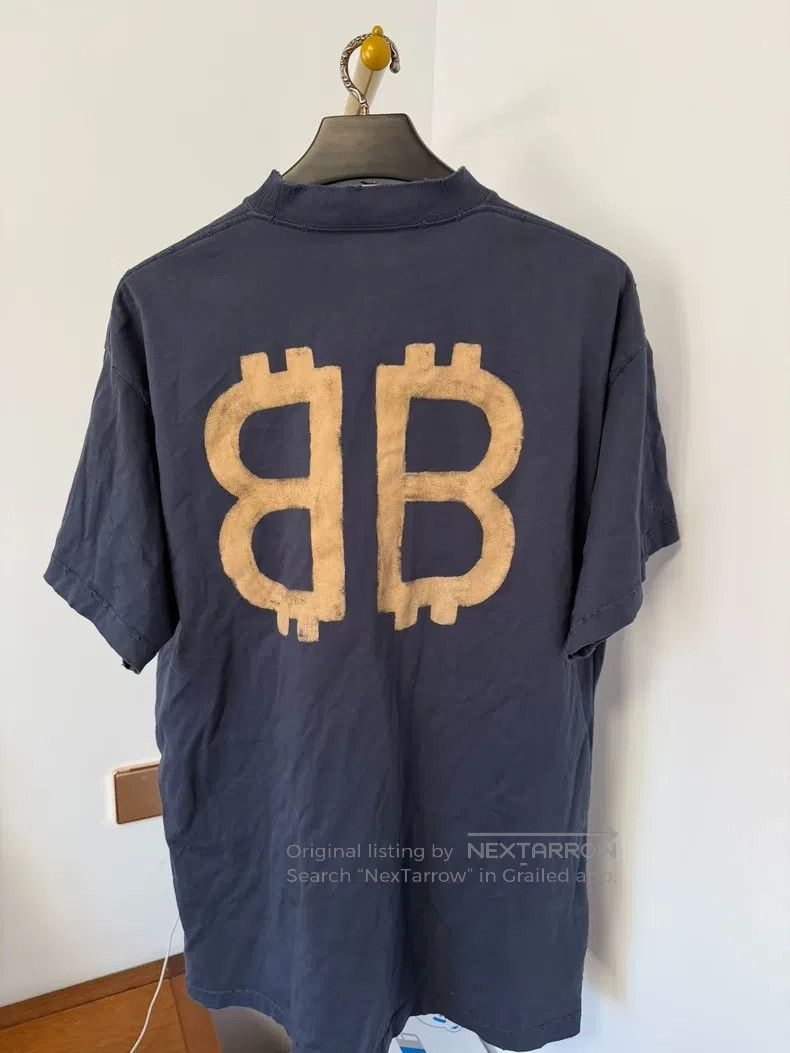 Balenciaga Balenciaga Dark Blue Bitcoin Short Sleeve Size US M / EU 48-50 / 2 - 2 Thumbnail