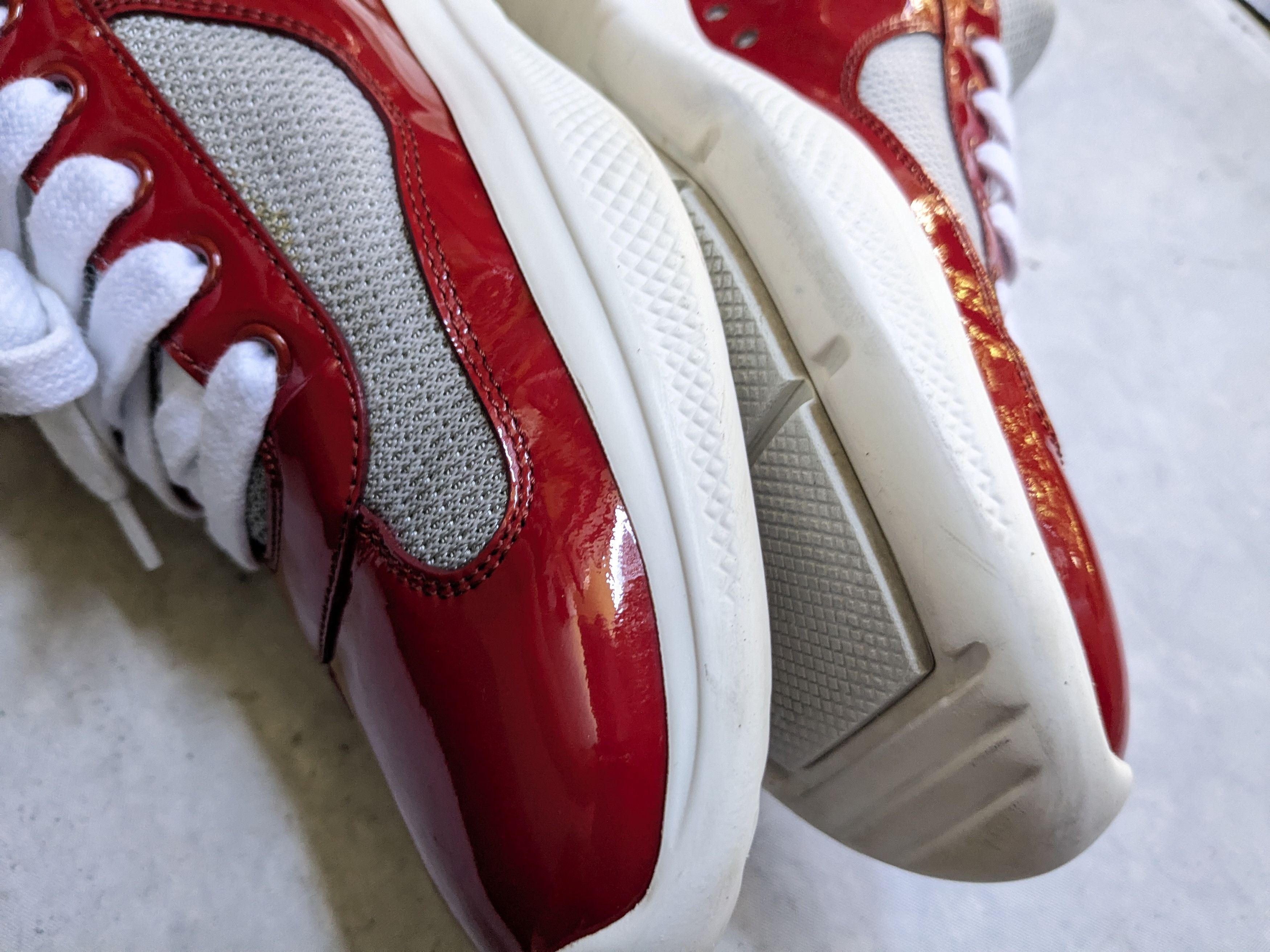 Prada Prada America's Cup Sneakers Red Patent Leather 11.5 Low Size US 11.5 / EU 44-45 - 10 Thumbnail