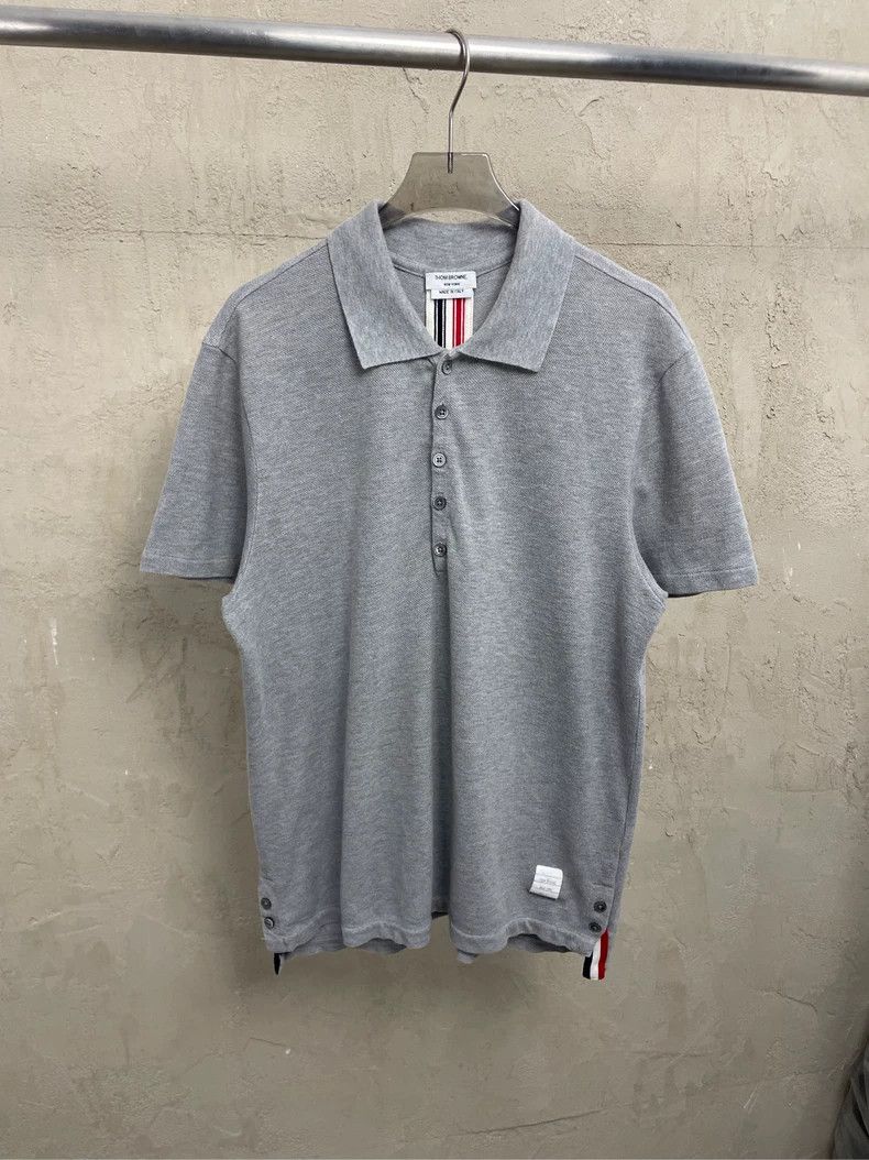 Thom browne Gray back color stripe Polo short sleeves 2504-