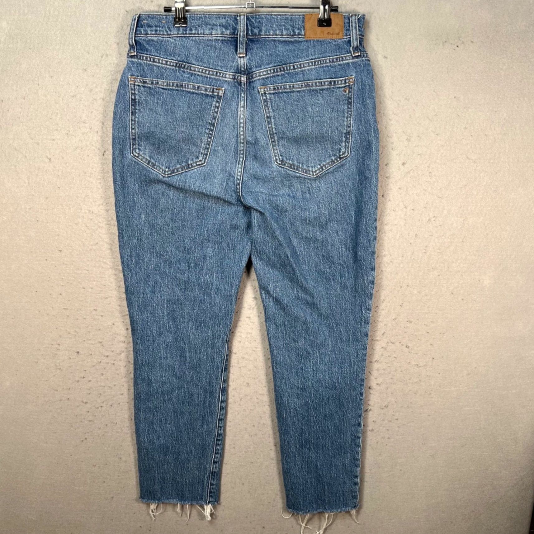 Madewell Madewell Womens Size 29 The Perfect Vintage Jean Blue Denim Frayed Hem Jeans 5-Pocket Design Regular Straight Size 29" - 2 Thumbnail