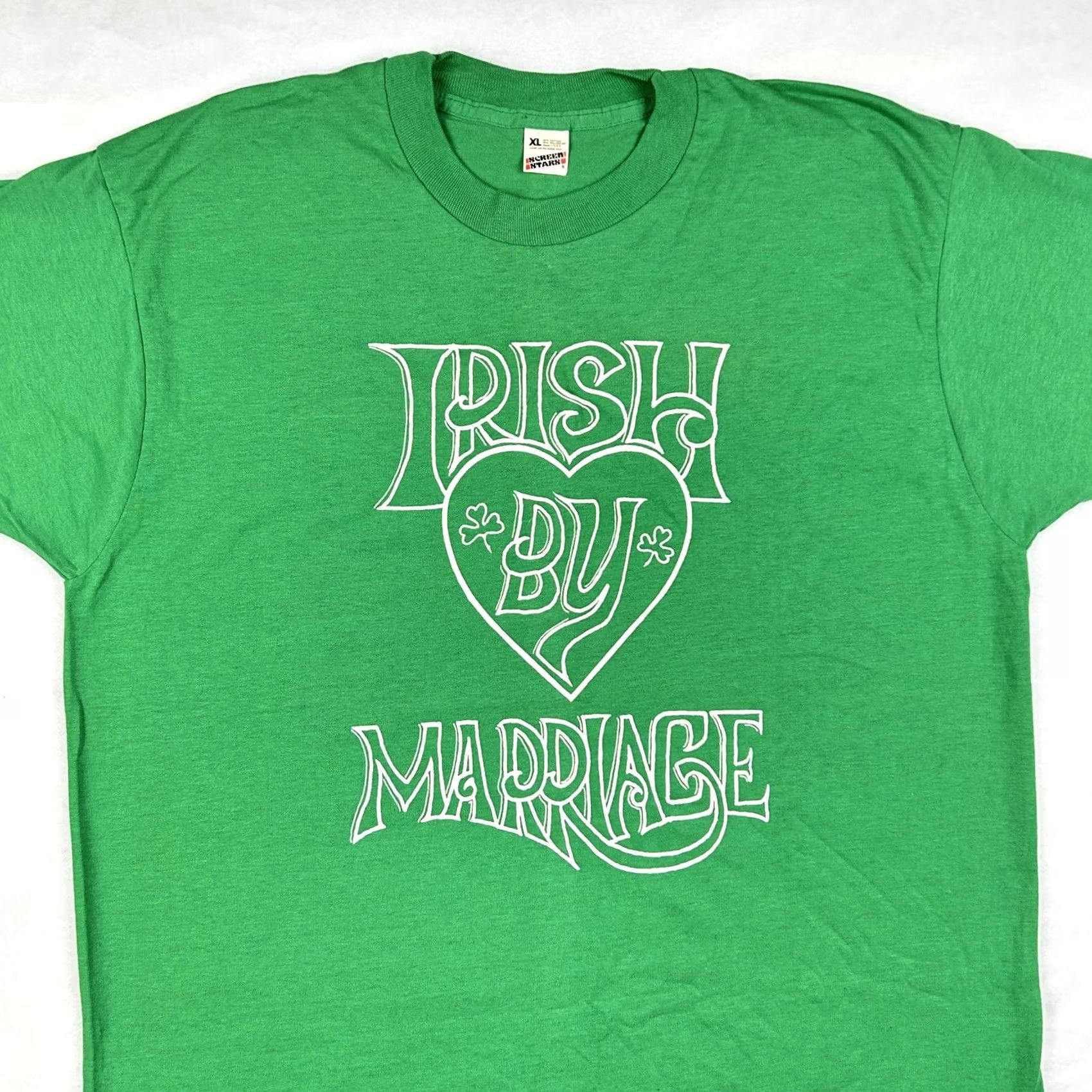 Vintage VINTAGE Irish by Marriage T-Shirt L Men's Green 80s St. Patrick’s Day Screen Stars Short Sleeve Cotton Blend Shirt Mens Size US L / EU 52-54 / 3 - 4 Thumbnail