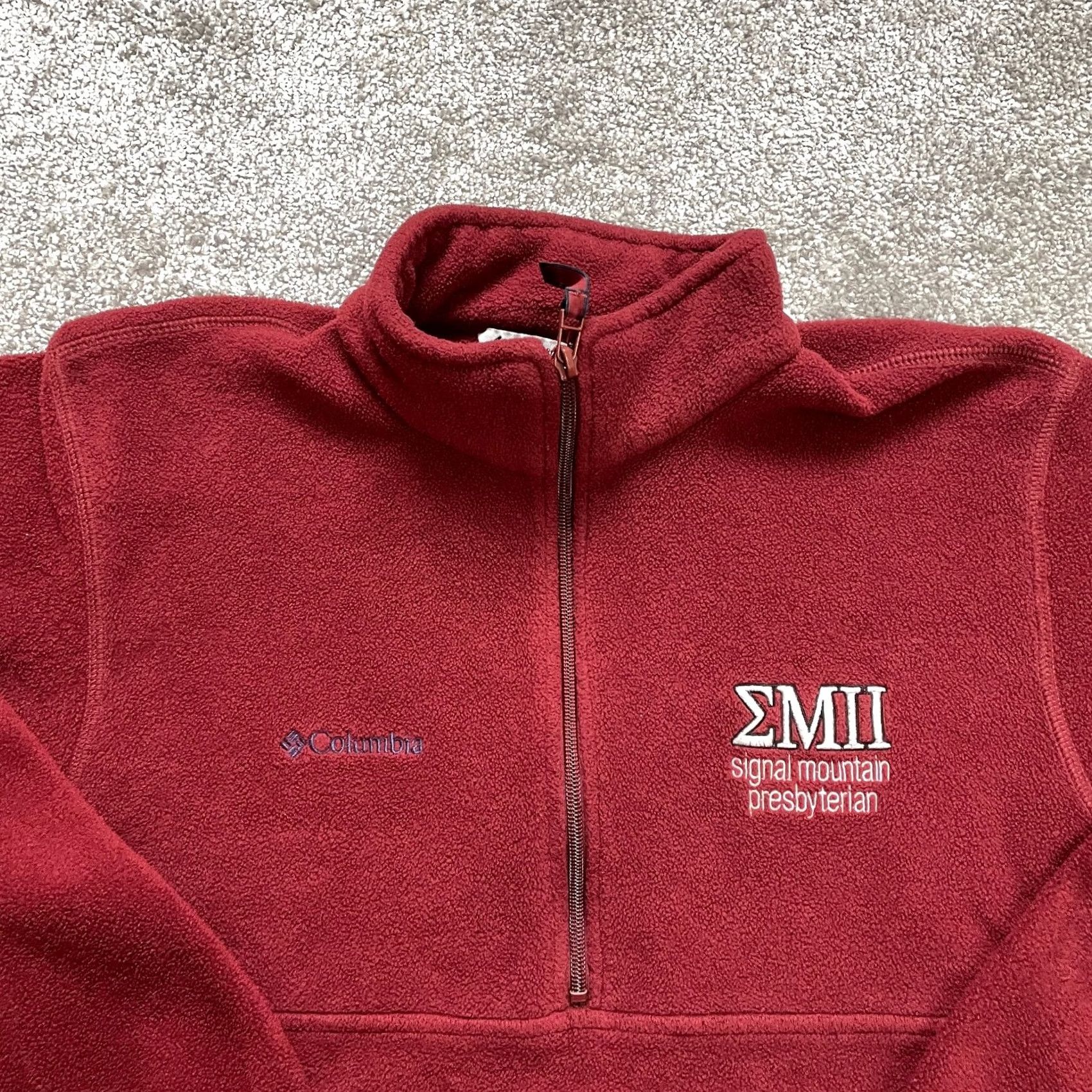 Logo 7 Columbia Fleece Jacket Full Zip Red Logo Adult Medium Women Jacket Regular Size M / US 6-8 / IT 42-44 - 2 Thumbnail