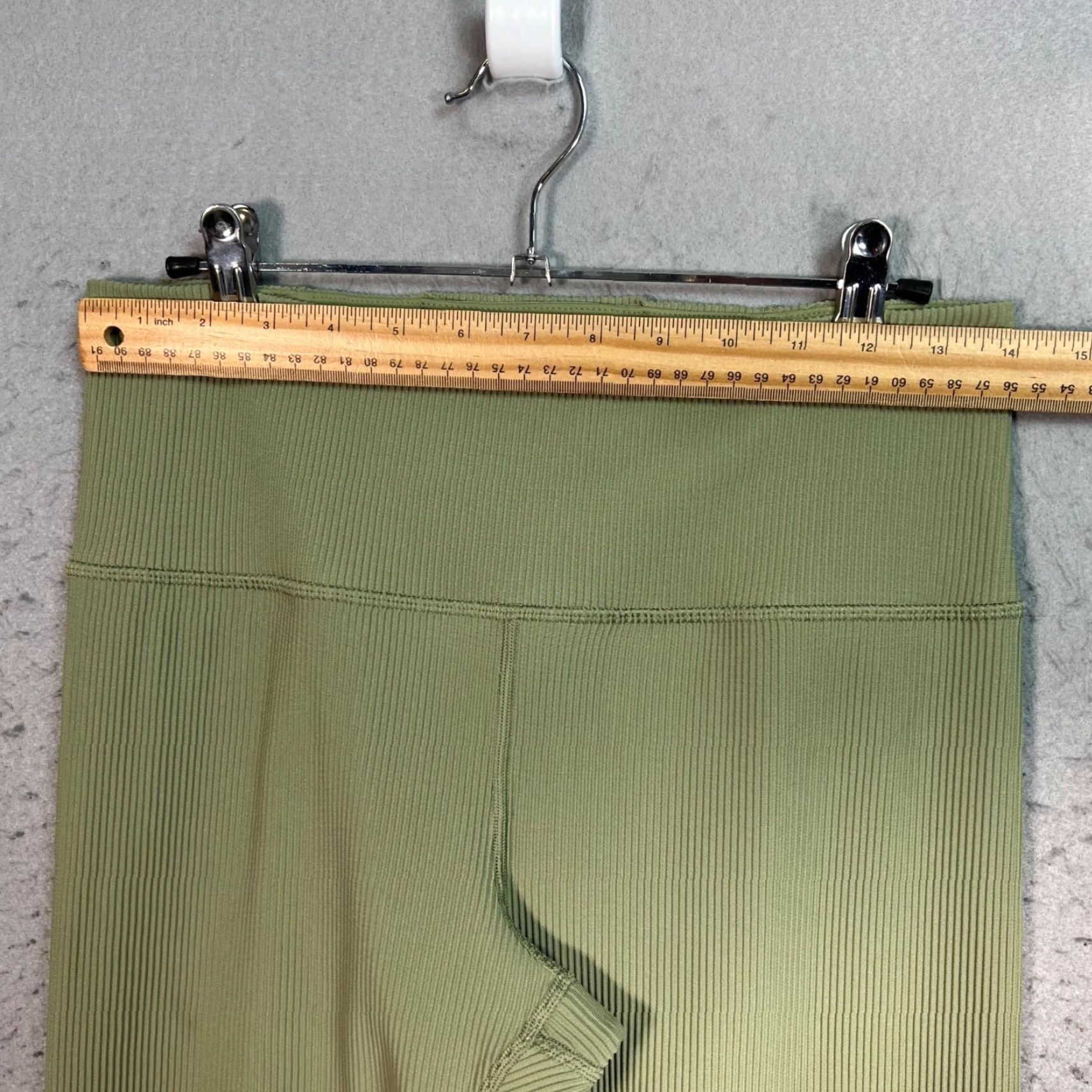 Athleta VINTAGE Athleta Elation Rib Leggings Womens Large Light Green High-Waisted Yoga Size 36" / US 14 / IT 50 - 4 Thumbnail
