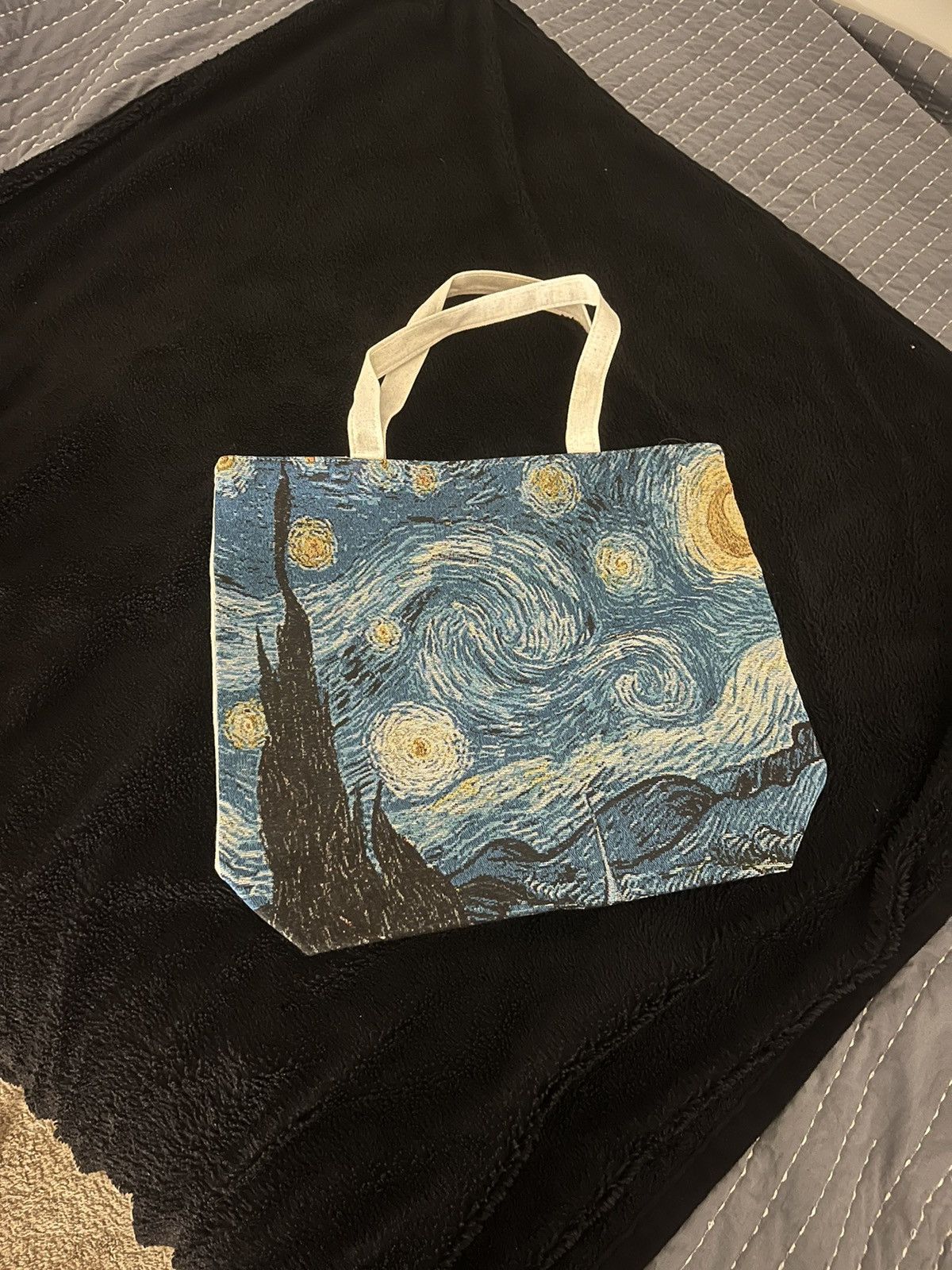Vintage Starry Night Tote Bag with zipper Size ONE SIZE - 1 Thumbnail