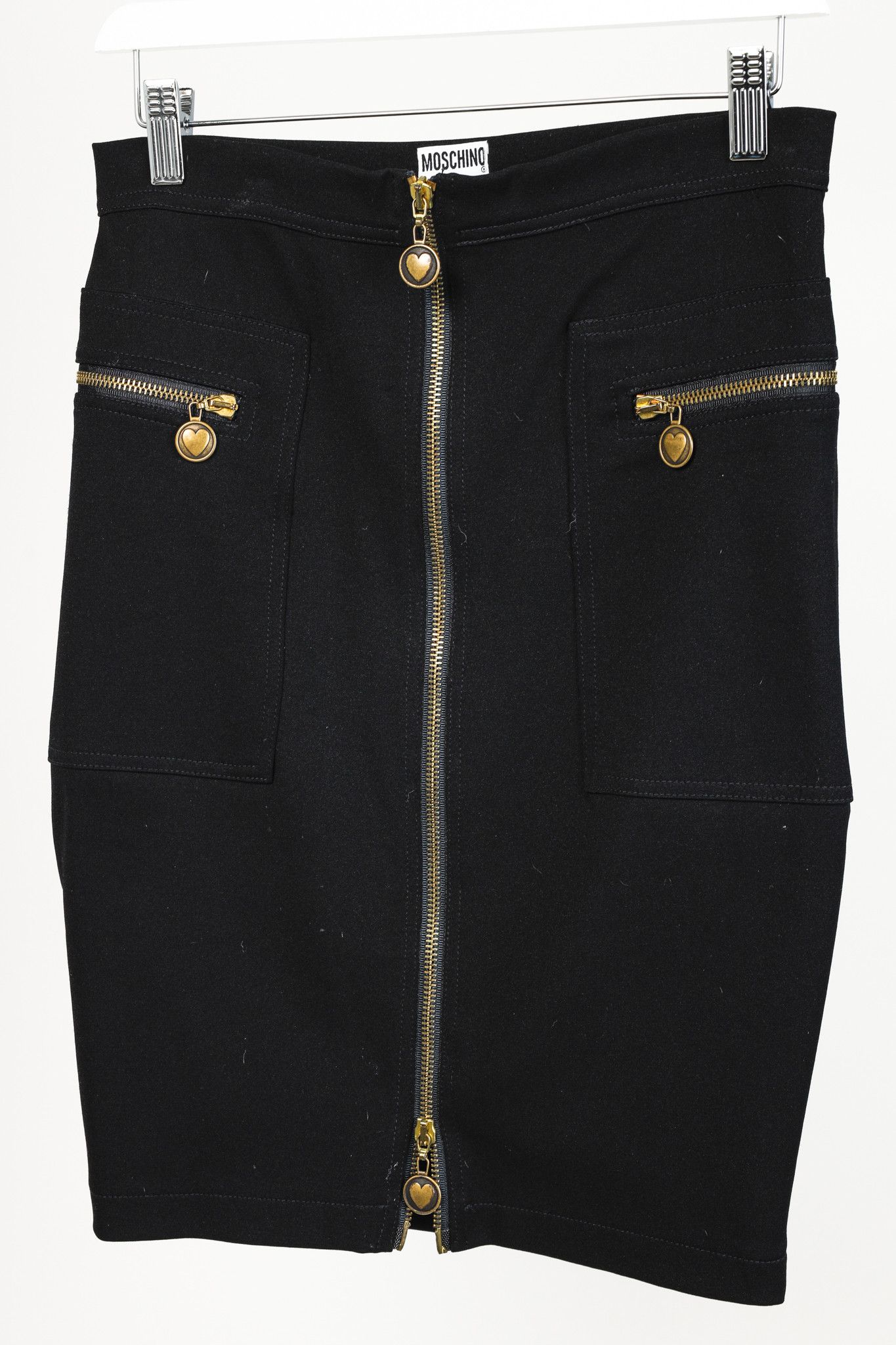 Moschino Moschino Jeans Black Double Zip Skirt Size 28" / US 6 / IT 42 - 3 Thumbnail