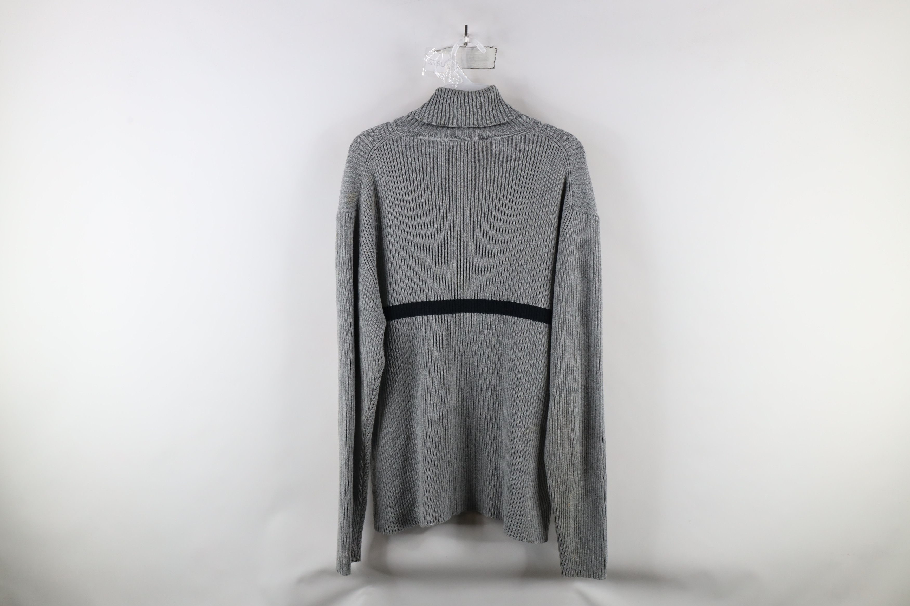 Ralph Lauren × Vintage Vintage 90s Ralph Lauren Ribbed Knit Turtleneck Sweater Gray Size US XL / EU 56 / 4 - 10 Thumbnail