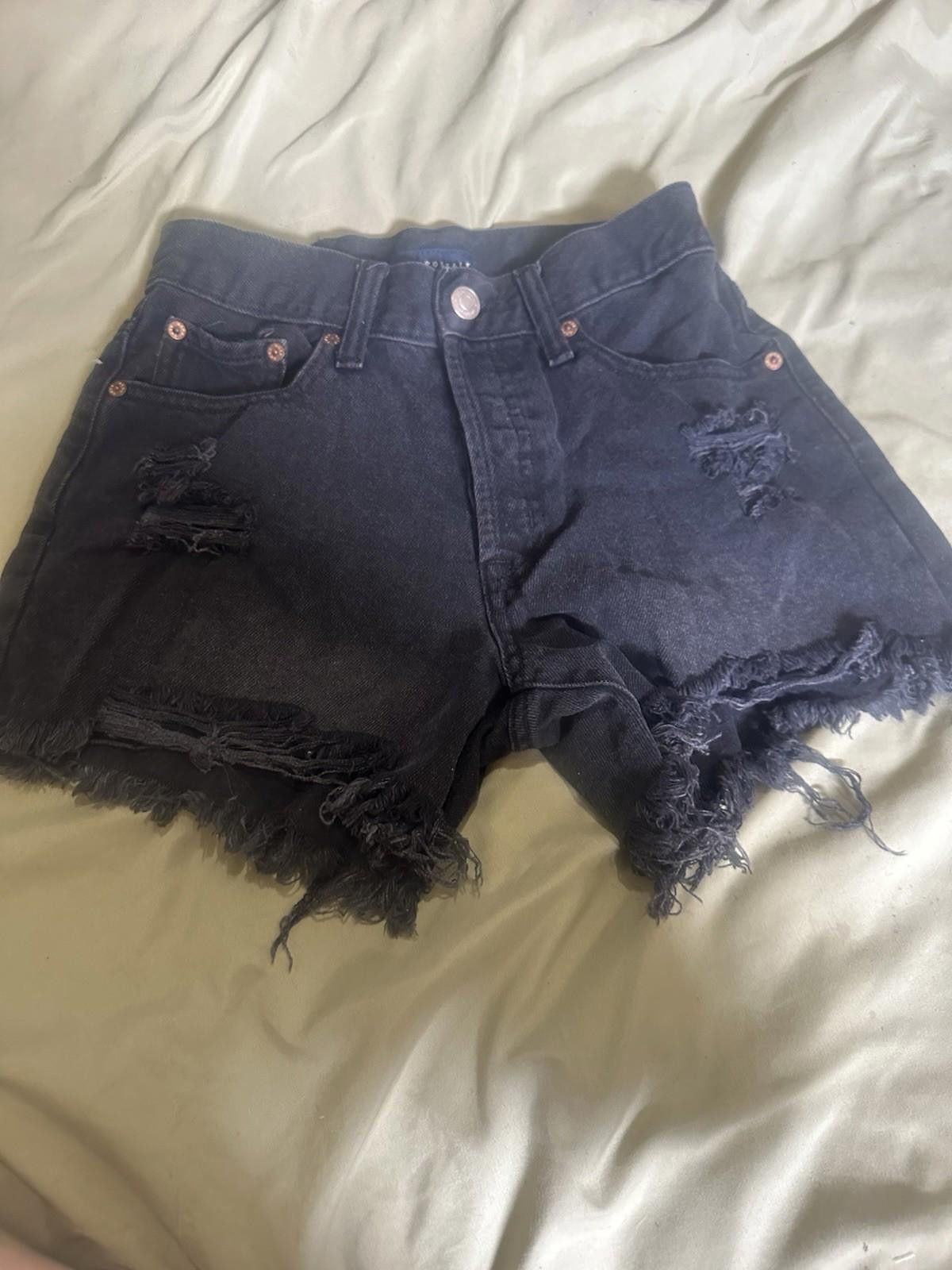 Aeropostale size 2 shorts aeropostale 90s Cutoff High rise Black Size 26" / US 2 / IT 38 - 1 Thumbnail