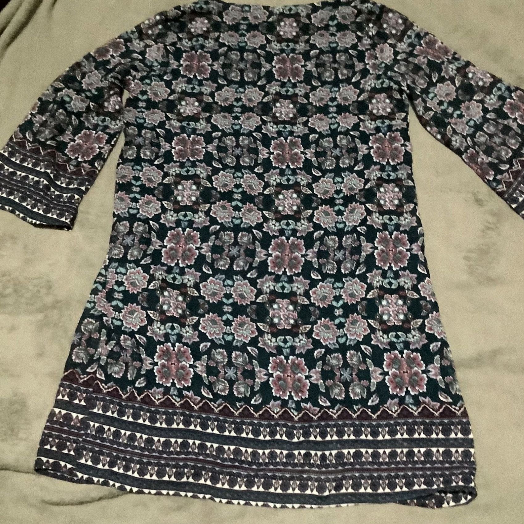 Vintage BLUE RAIN DRESS Mini Knee Length 3/4 Sleeve Floral XS Women Blue Rain Francesca's Teal Floral Knee Length Dress XS Womens 1990s Flower Size XS / US 0-2 / IT 36-38 - 6 Thumbnail